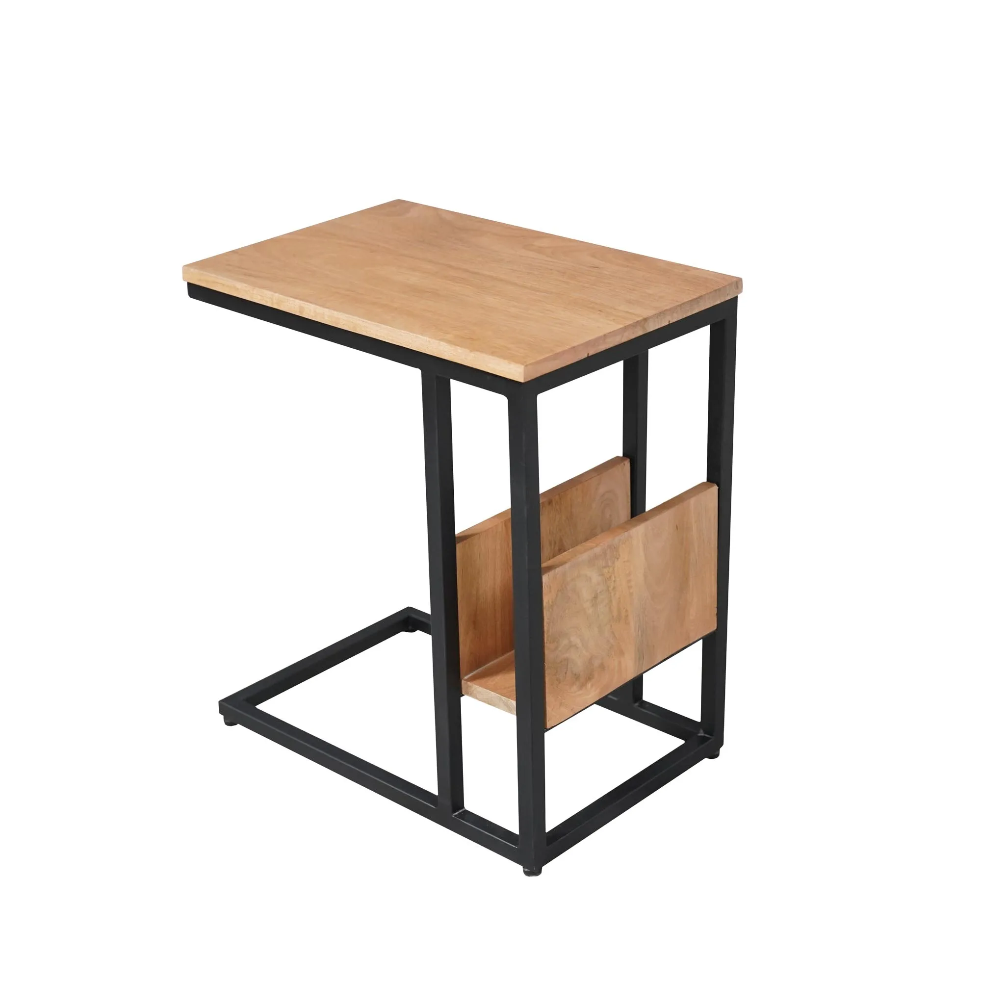 Slider Natur Mangoholz mit schwarzem Metallrahmen - Starfurn