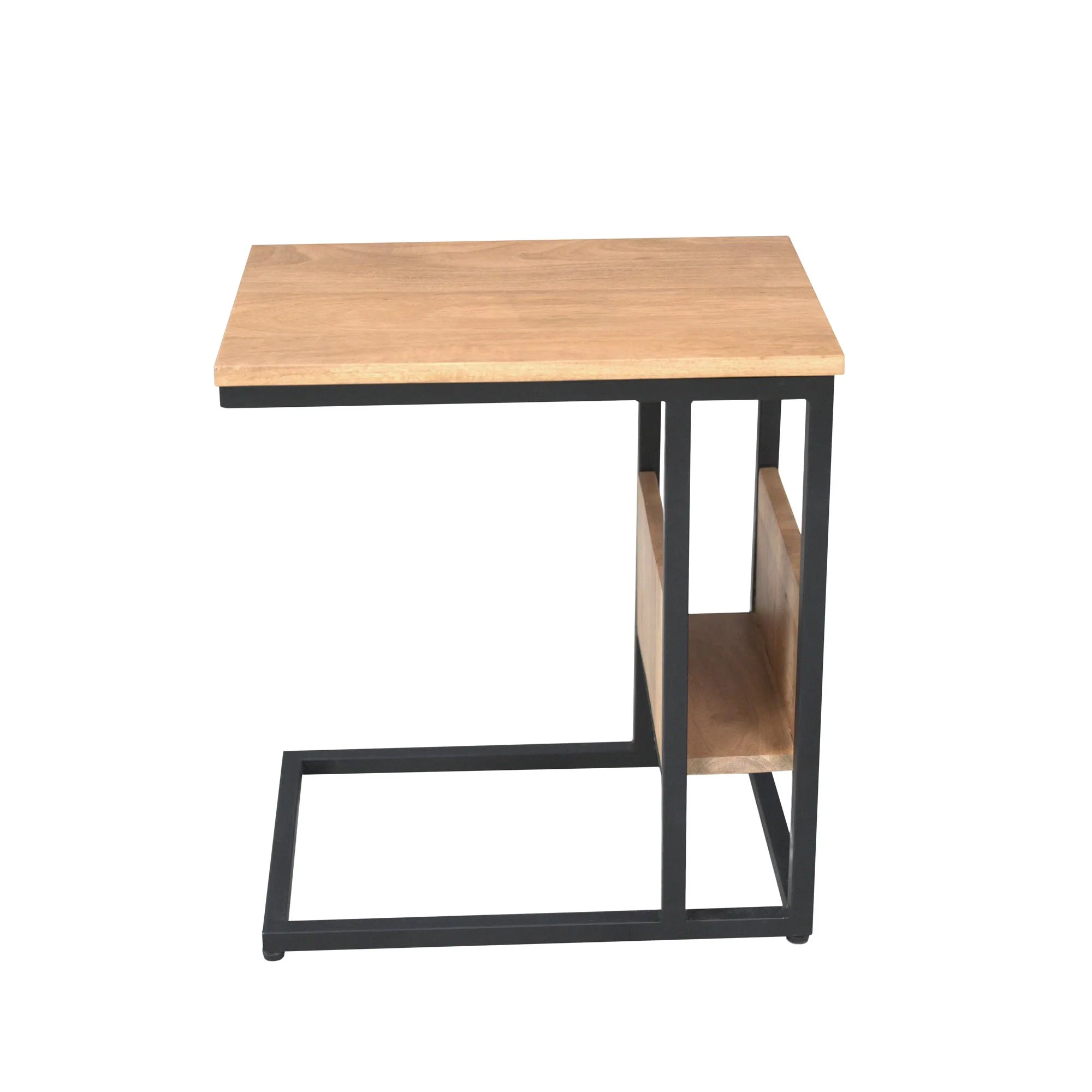 Slider Natur Mangoholz mit schwarzem Metallrahmen - Starfurn