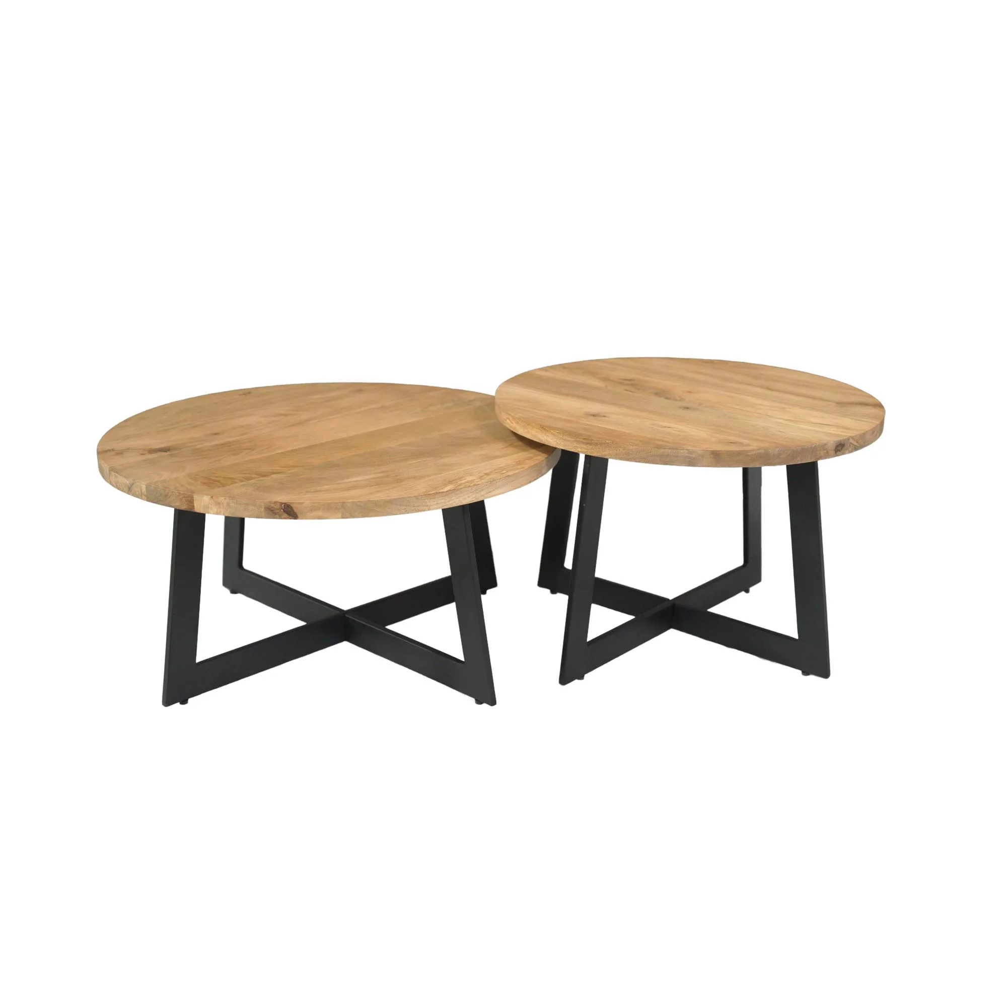 Salontafel set Atlanta, mangohout naturel - Starfurn