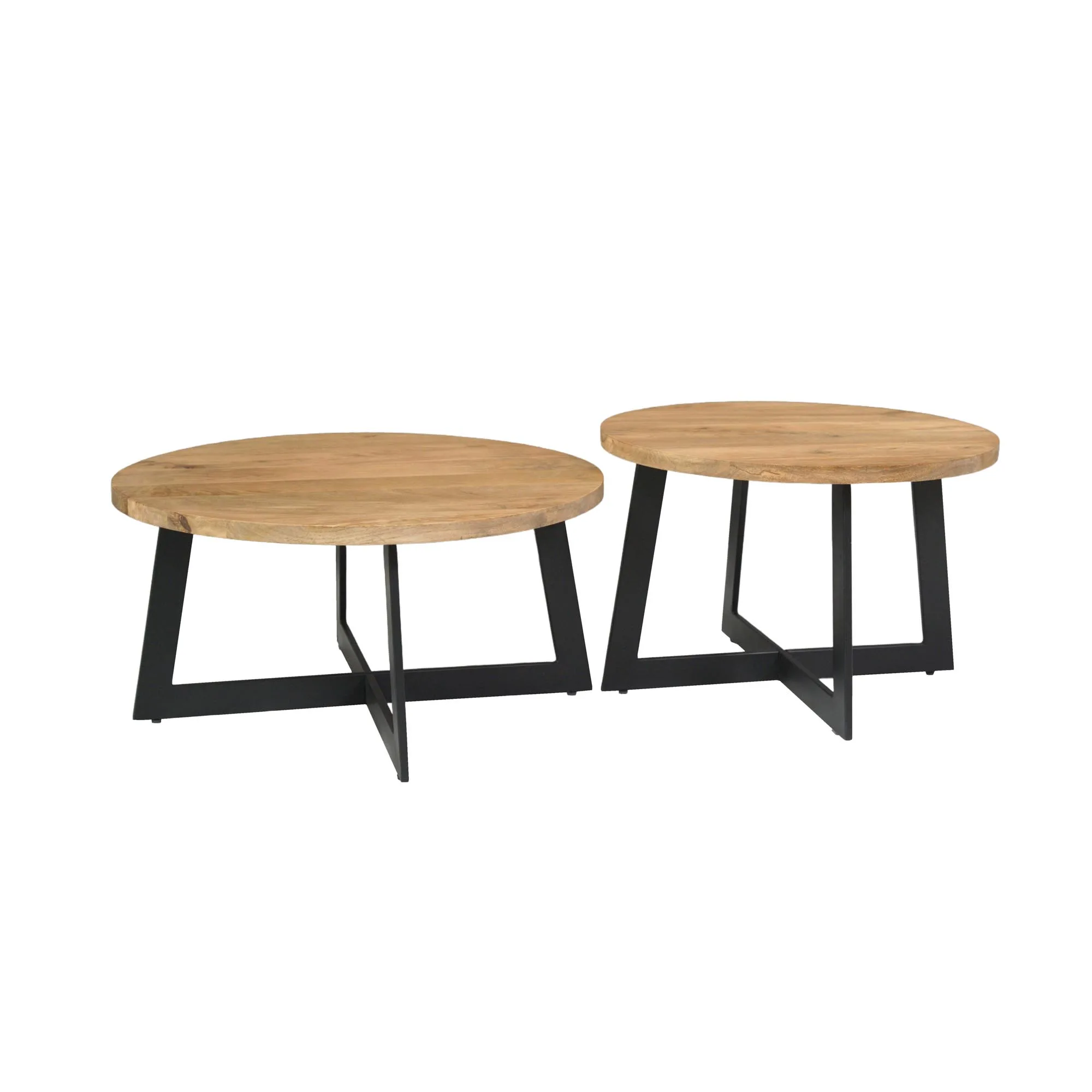 Salontafel set Atlanta, mangohout naturel - Starfurn