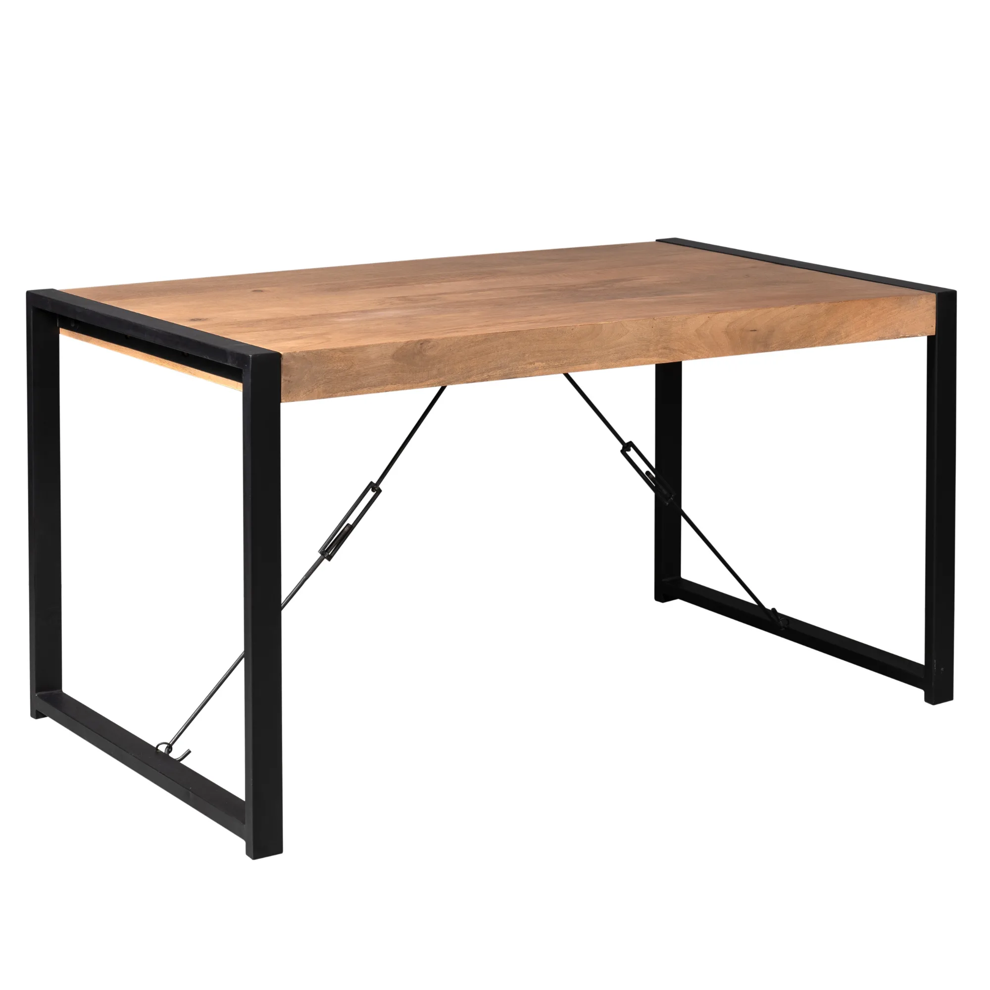 Rechthoekige eettafel Boaz naturel mangohout 160 cm - Starfurn