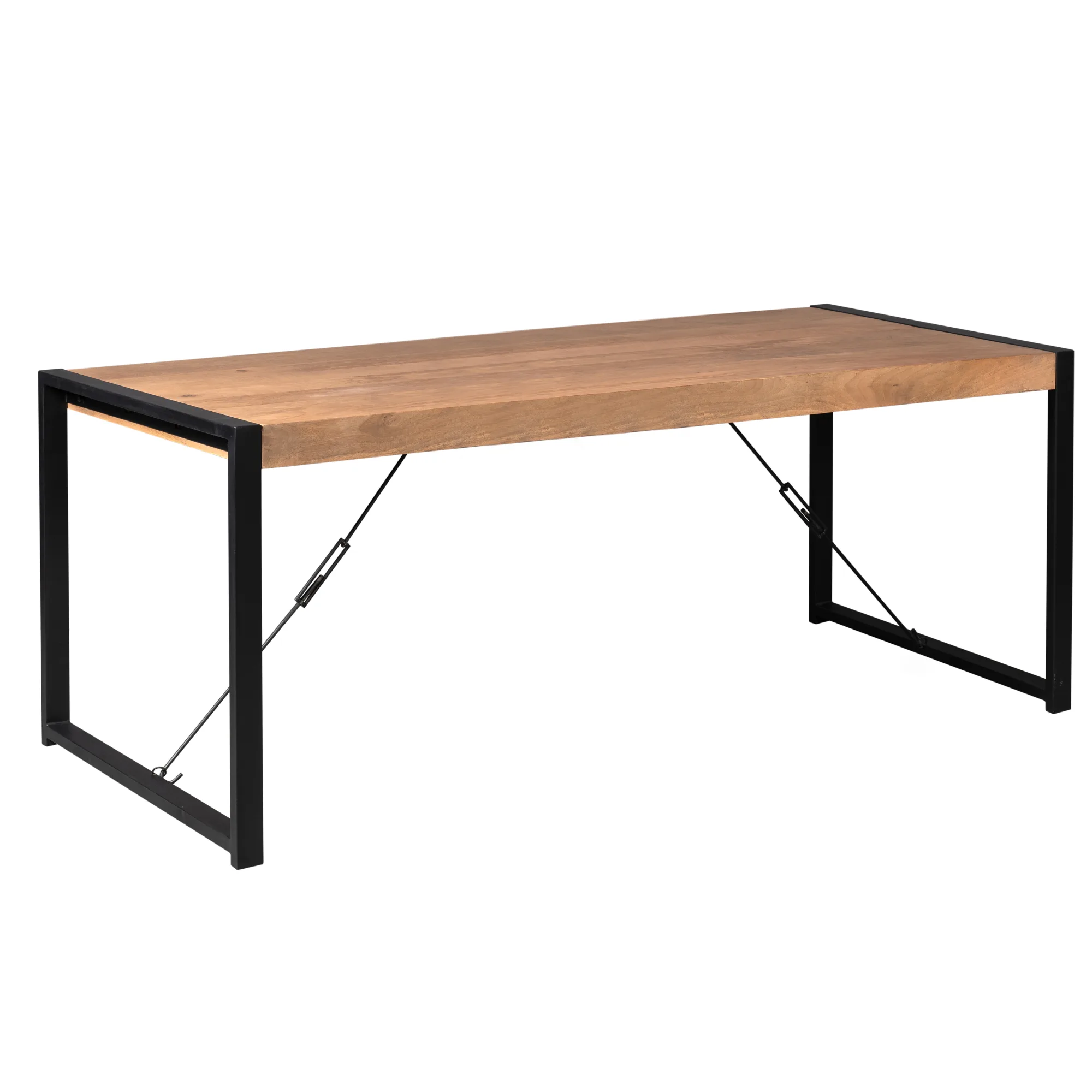 Rechthoekige eettafel Boaz naturel mangohout 200 cm - Starfurn