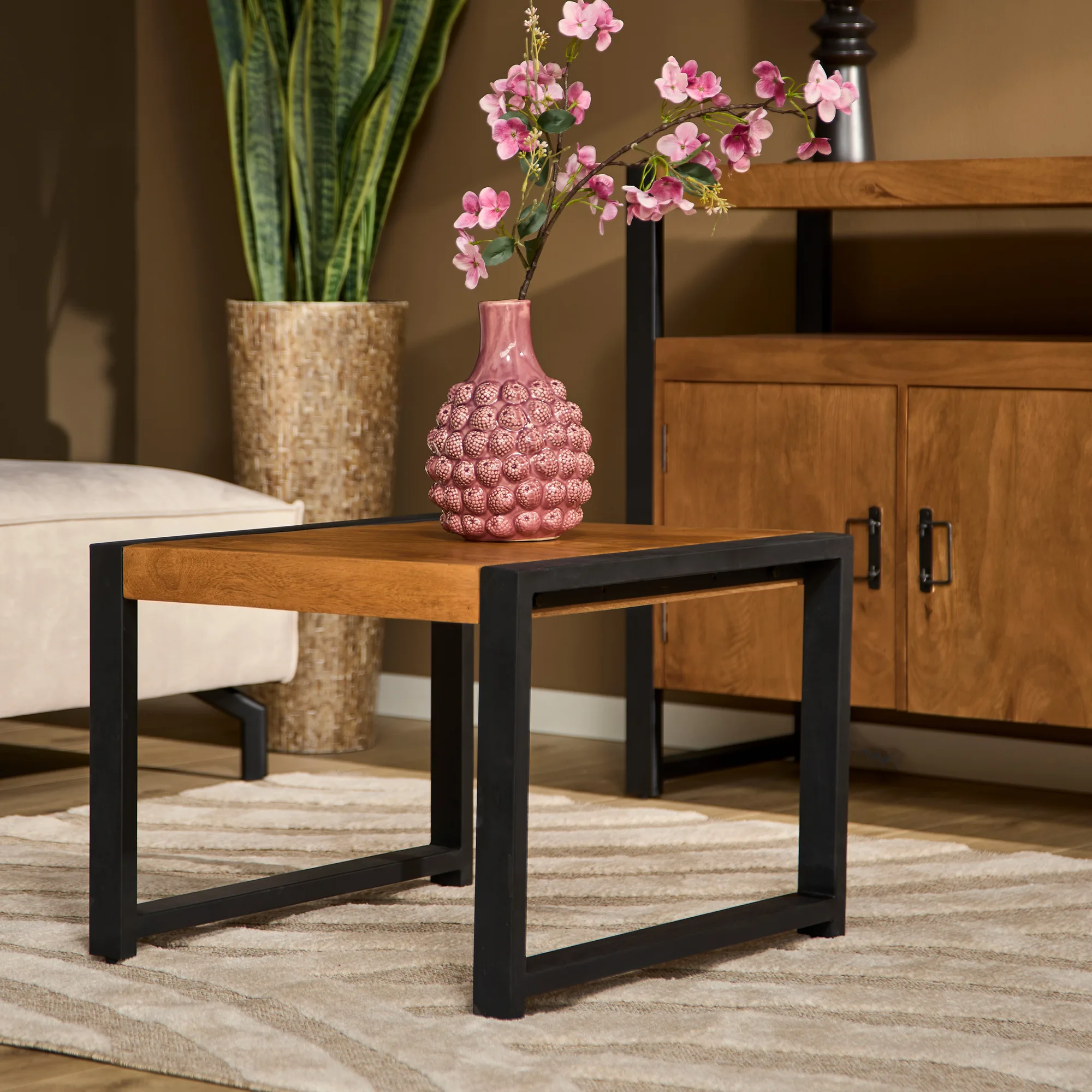 Bijzettafel Boaz mangohout naturel 60 cm - Starfurn