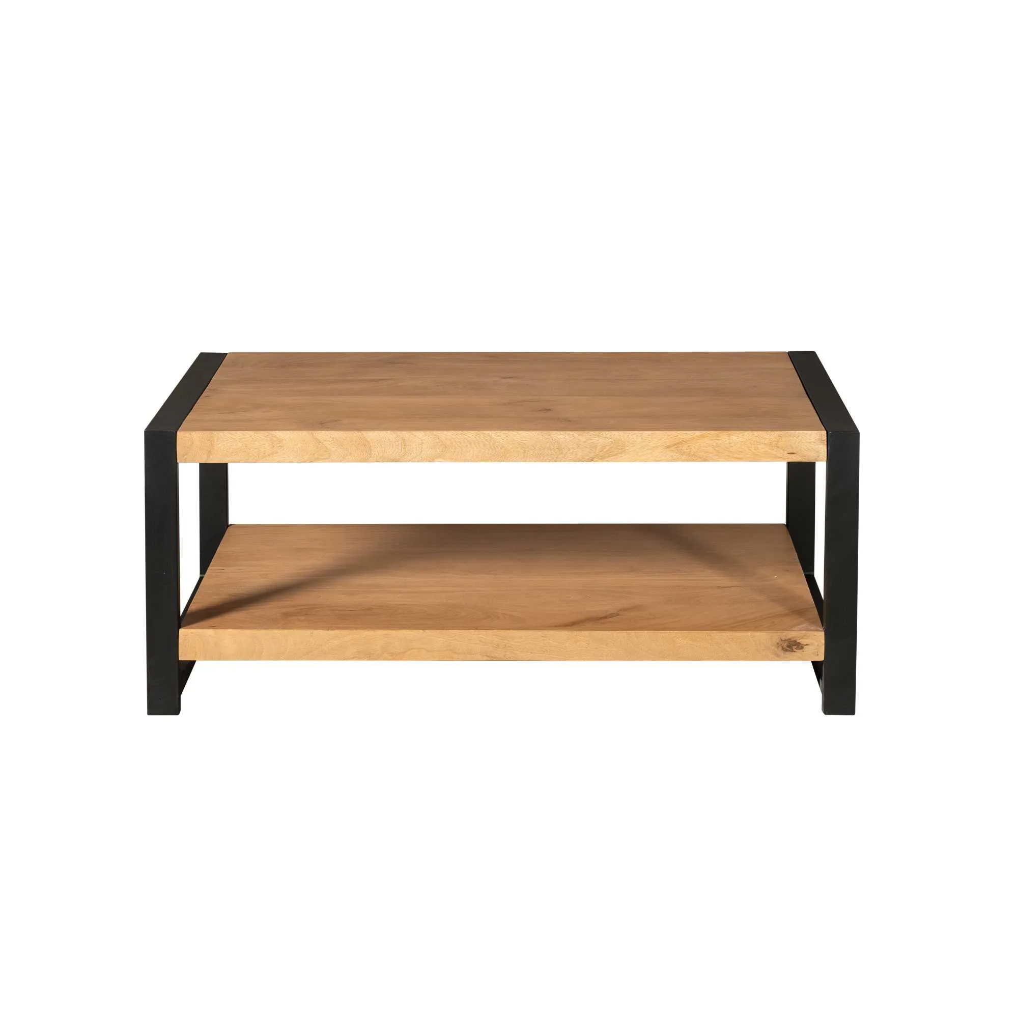 Salontafel Boaz met onderblad, Naturel Mangohout 110 cm - Starfurn