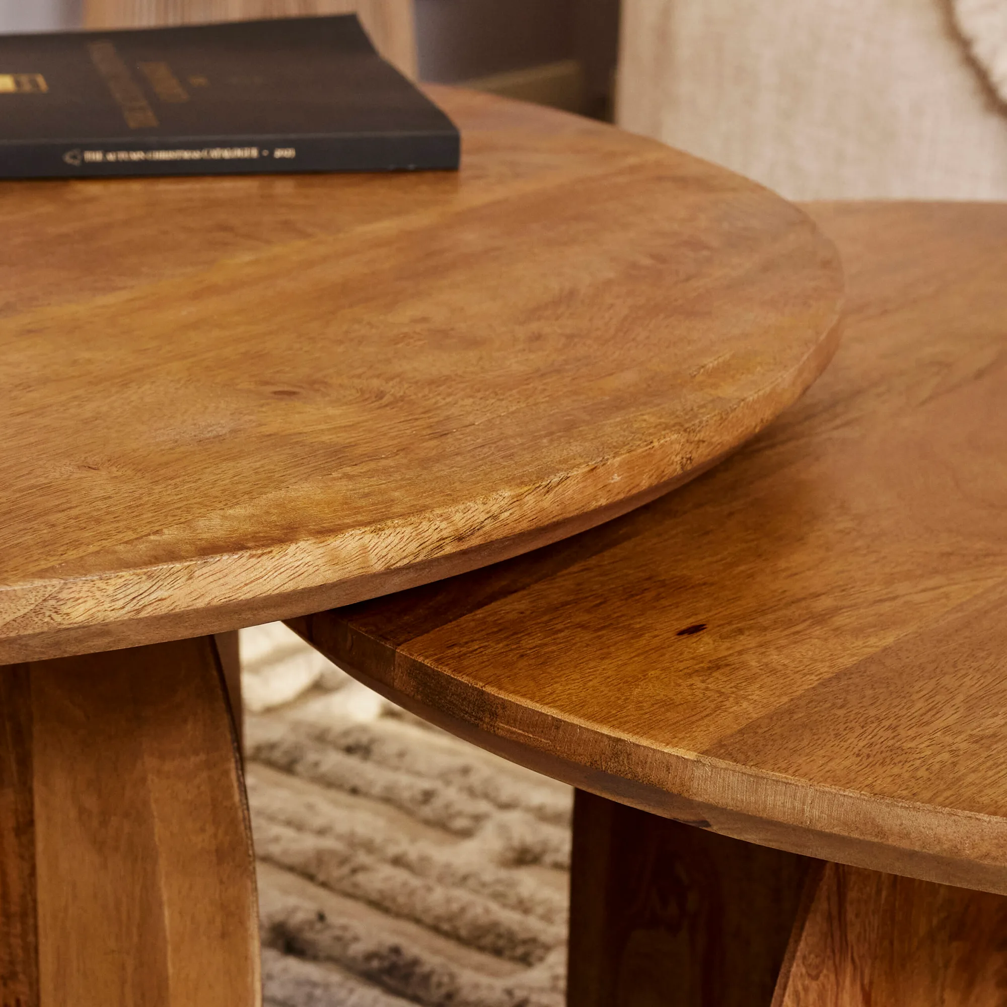 Ronde salontafel Tense mangohout naturel 70 cm - Starfurn