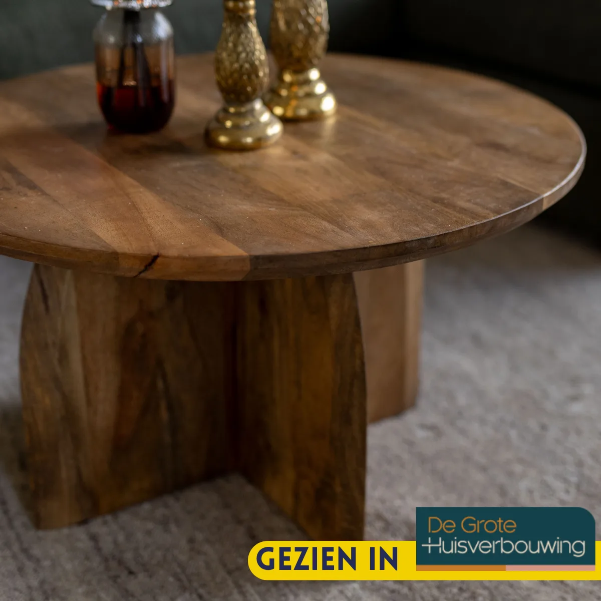Ronde salontafel Tense mangohout naturel 70 cm - Starfurn