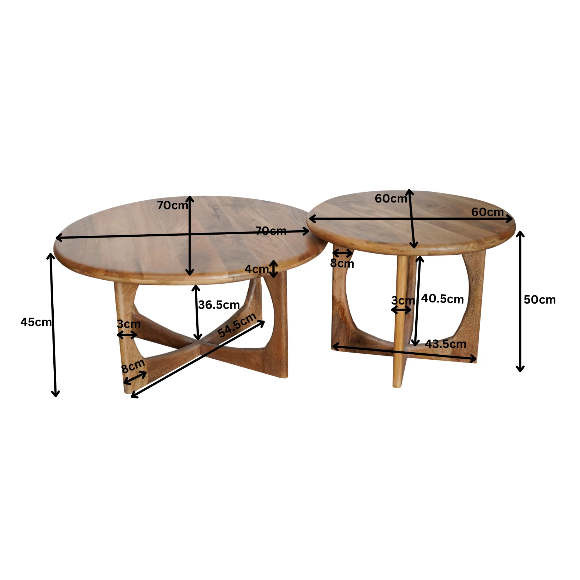 Bijzettafel Milou, Naturel Mangohout - Starfurn