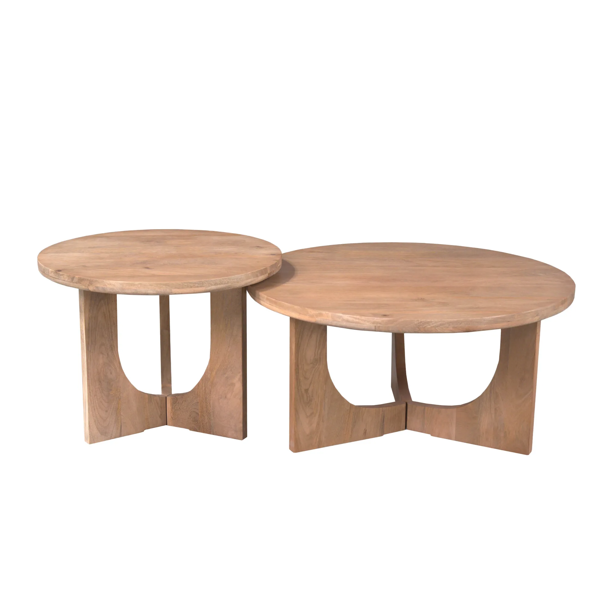 Ronde salontafel mangohout naturel 60 cm - Starfurn