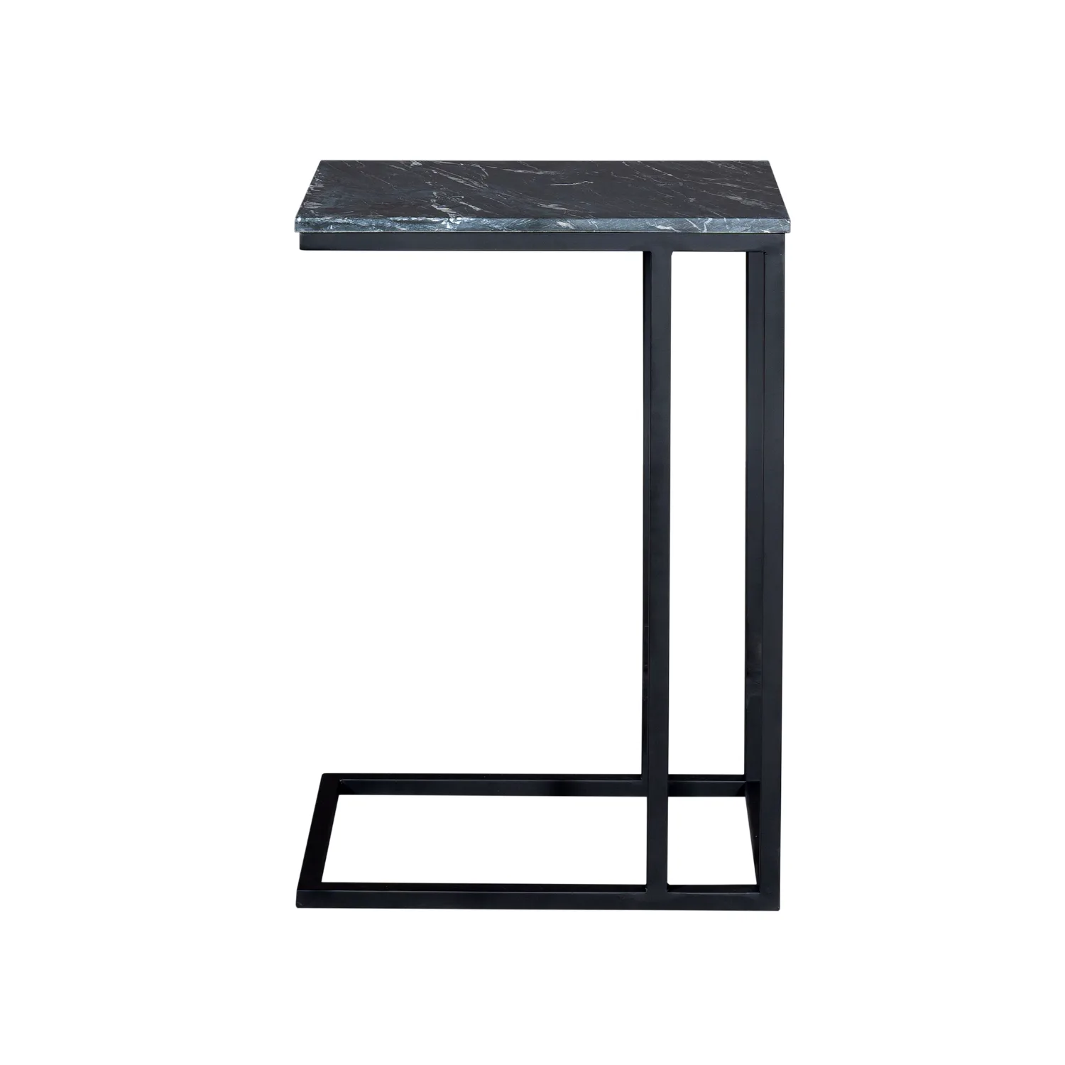 Bijzettafel Slider zwart marmer met metalen frame - Starfurn