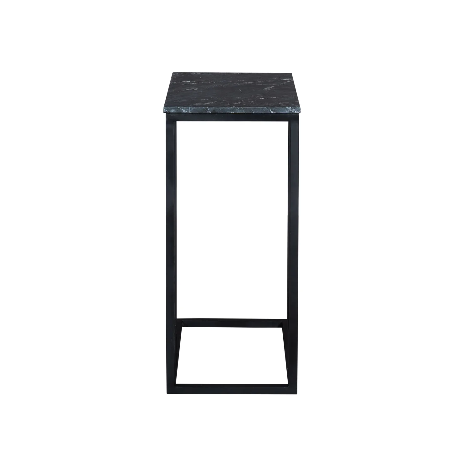 Bijzettafel Slider zwart marmer met metalen frame - Starfurn