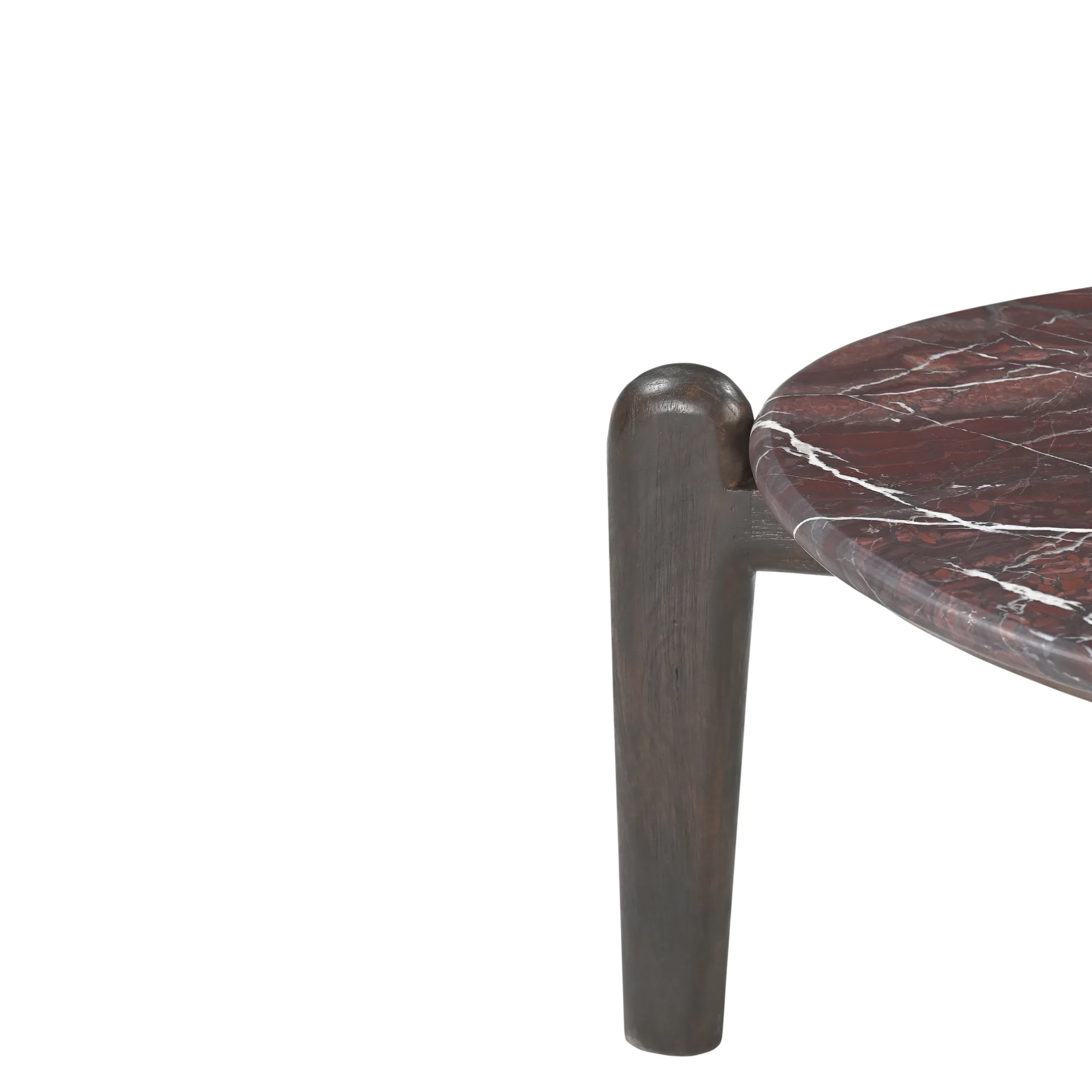 Ronde bijzettafel Alva, Red Levanto marmer 66 cm - Starfurn