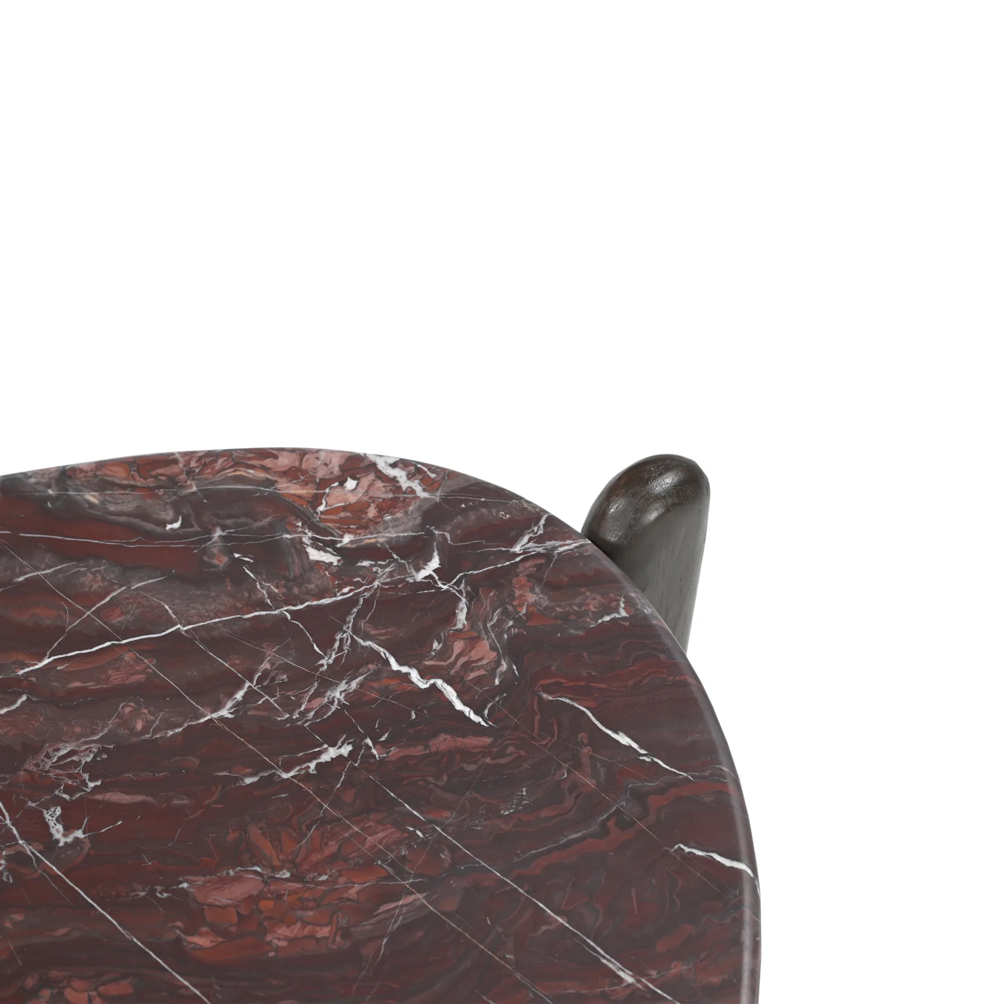 Ronde bijzettafel Alva, Red Levanto marmer 66 cm - Starfurn