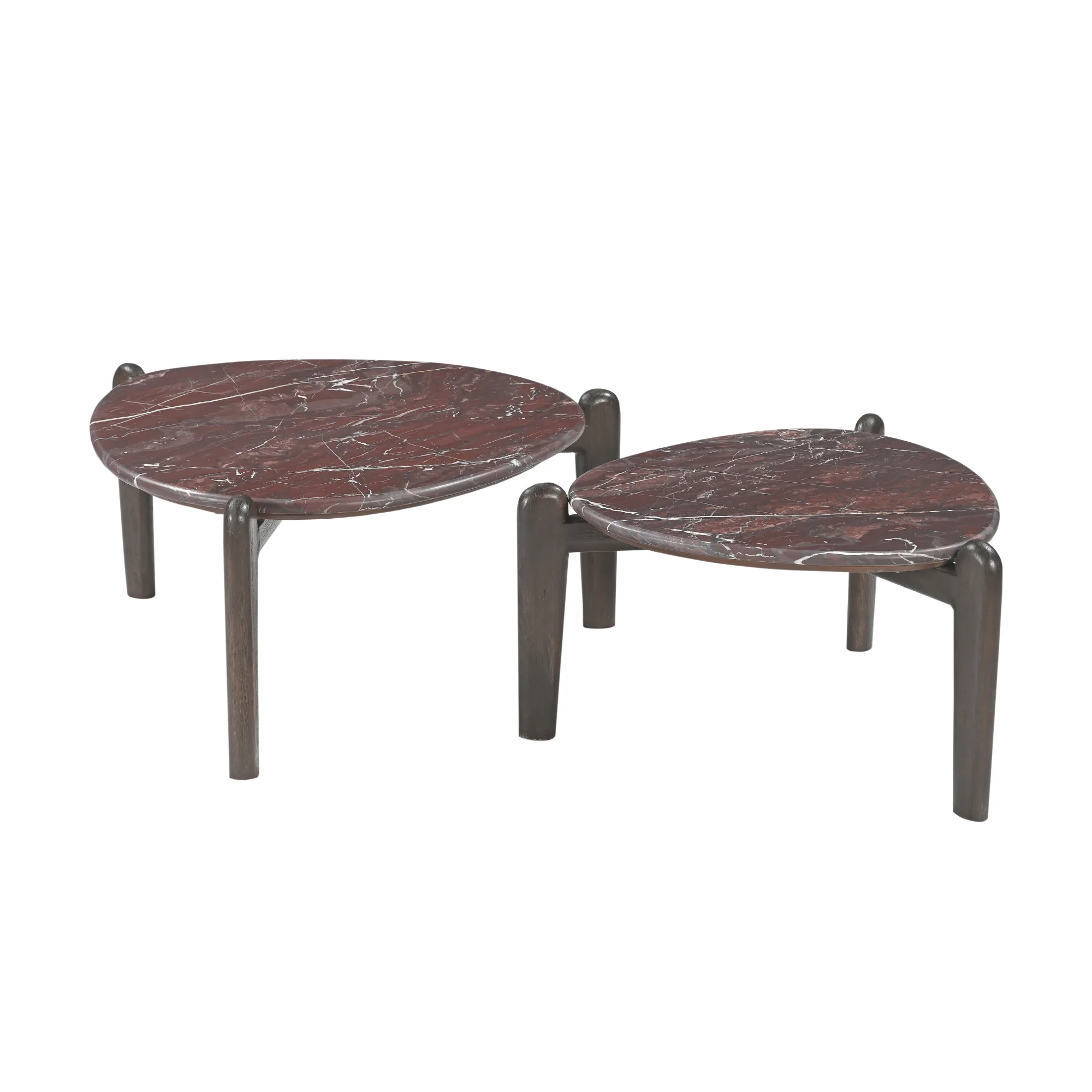 Ronde bijzettafel Alva, Red Levanto marmer 66 cm - Starfurn