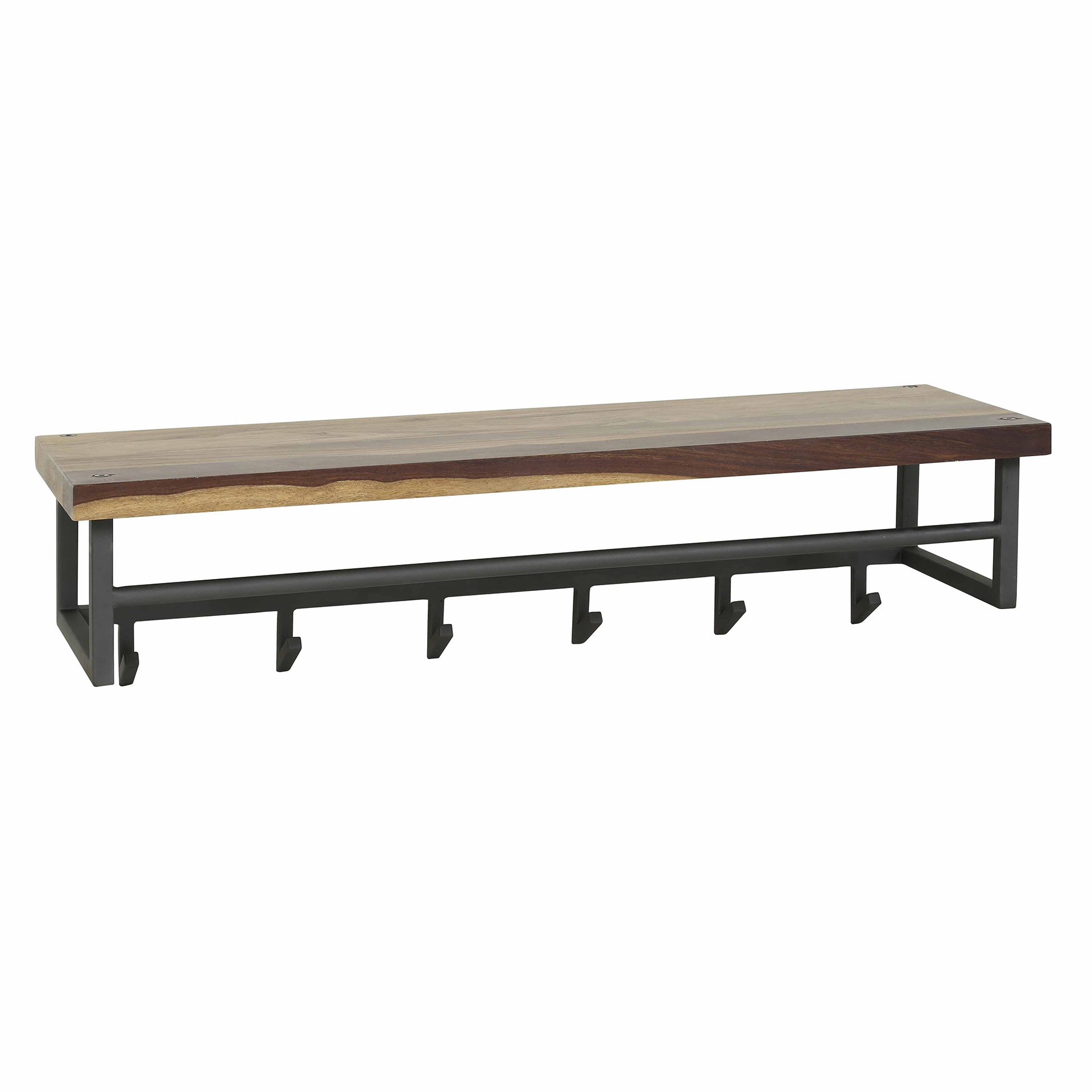 Garderobe Daytona mit Hutablage 6 Haken aus massivem Sajaholz (Massiv saja) - Emmo Design