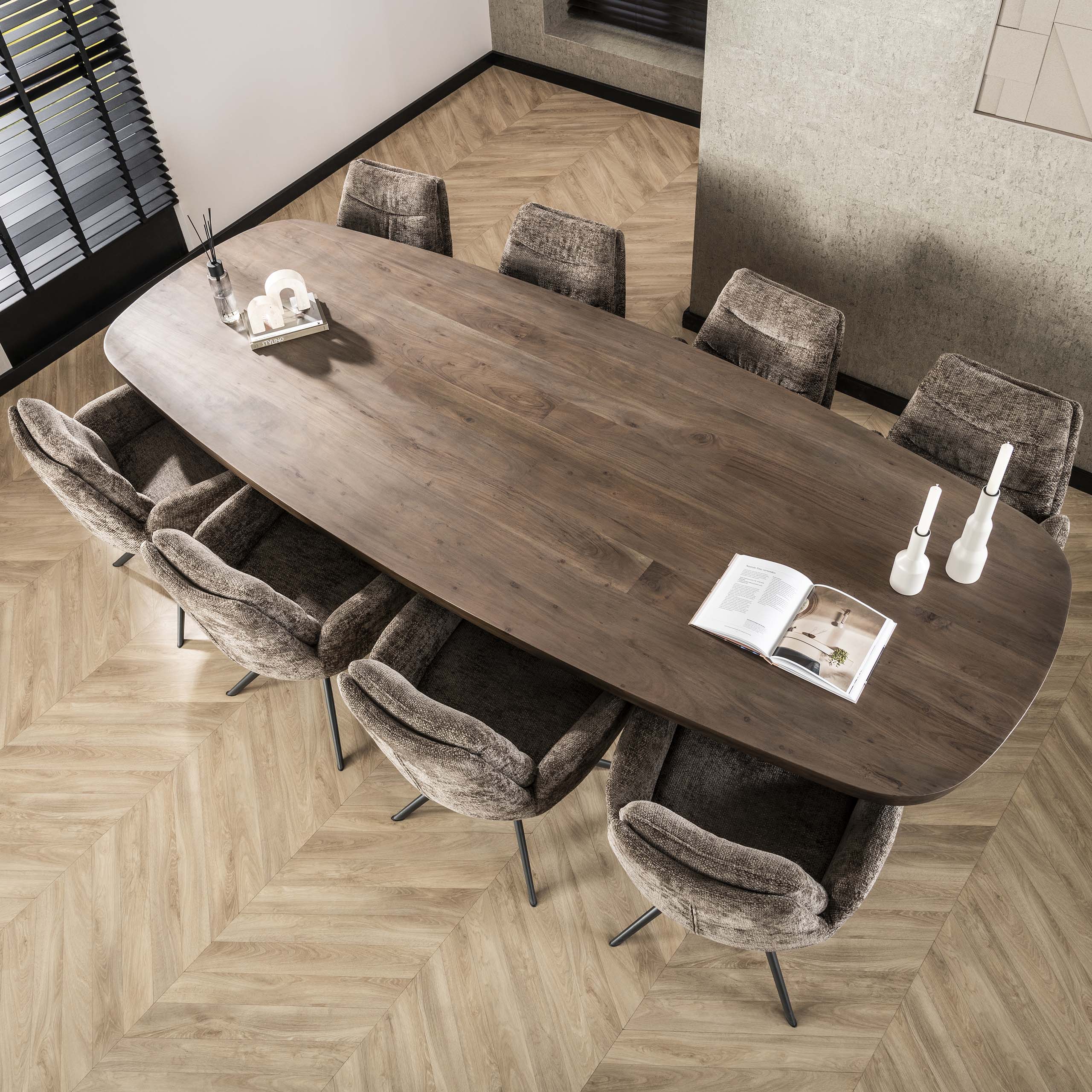 Eettafel Arcadia deens ovaal 240cm / Massief acacia bruin - Zijlstra