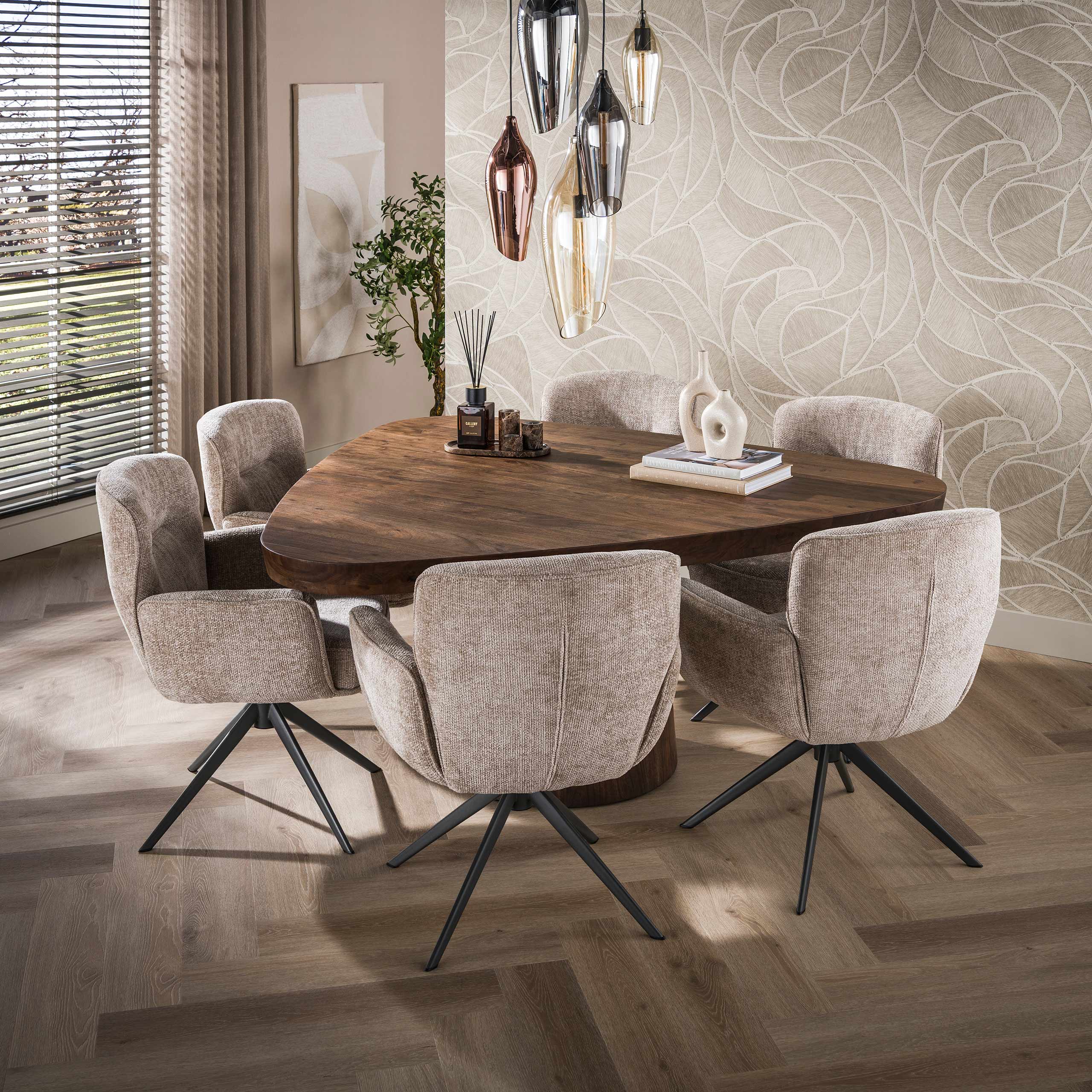 Eettafel Arcadia triangle 165cm / Massief acacia bruin - Zijlstra