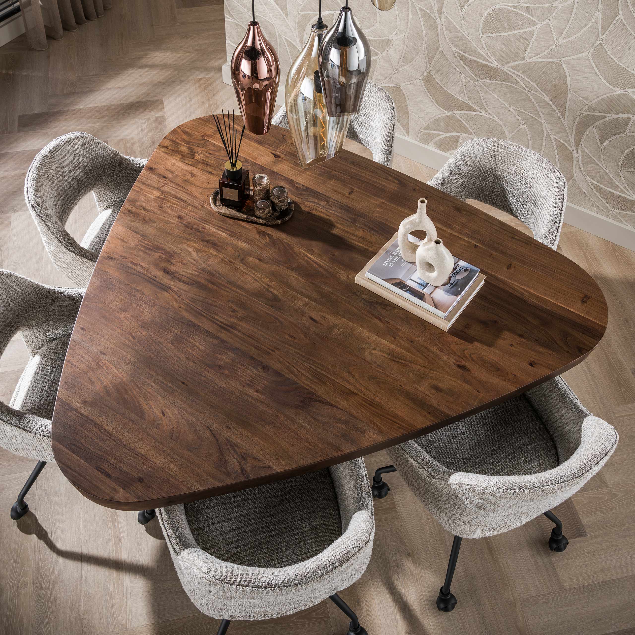Eettafel Arcadia triangle 165cm / Massief acacia bruin - Zijlstra