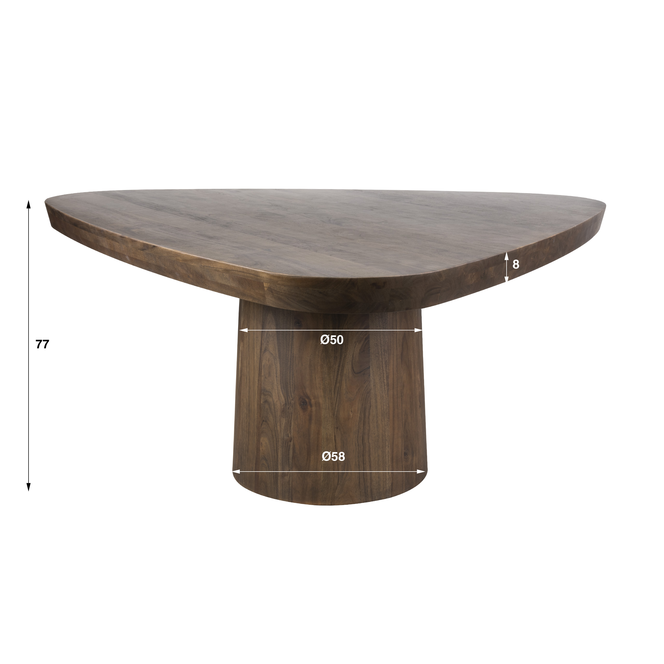 Eettafel Arcadia triangle 165cm / Massief acacia bruin - Zijlstra