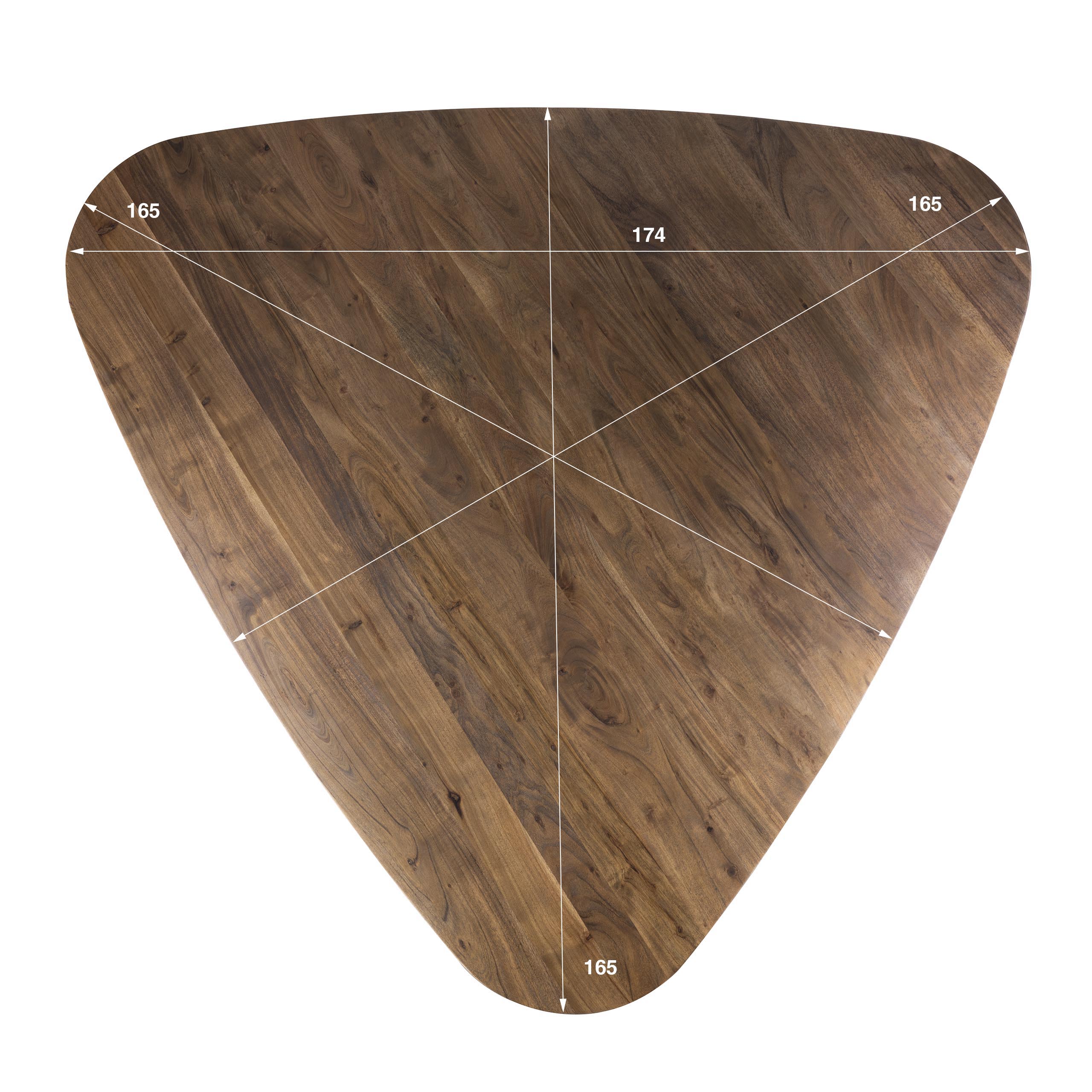 Eettafel Arcadia triangle 165cm / Massief acacia bruin - Zijlstra