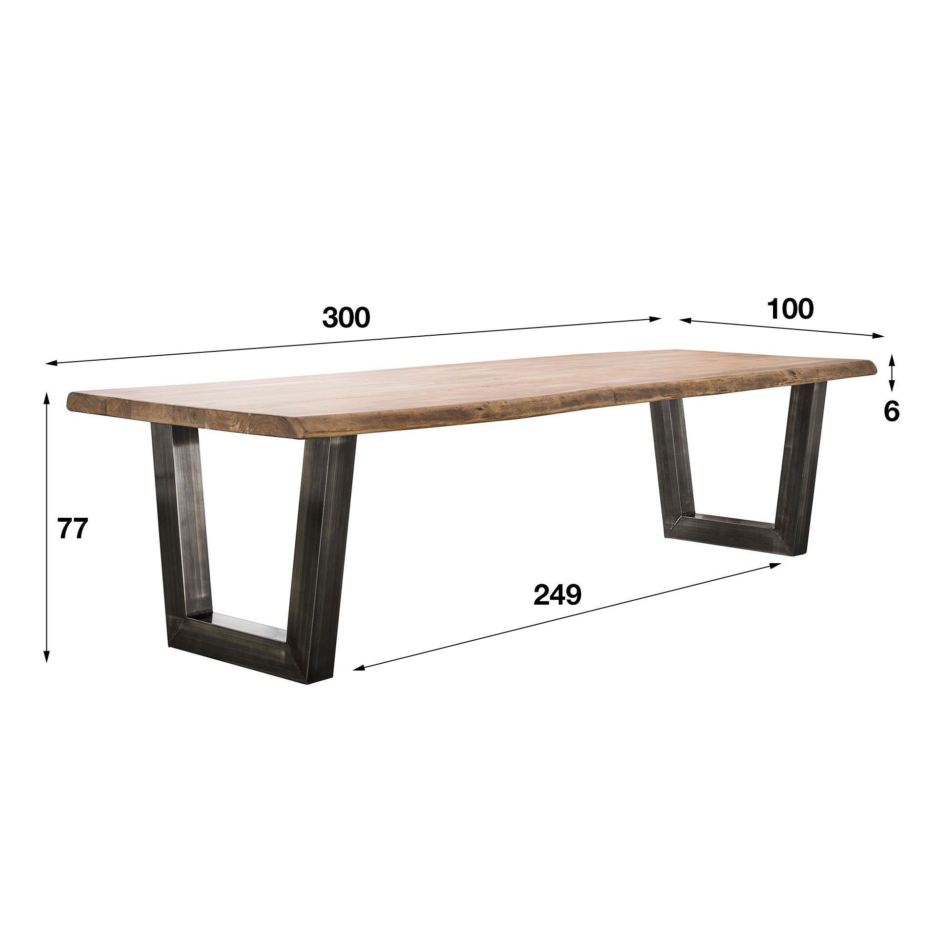 Eettafel Stam 300cm / Massief acacia - Zijlstra