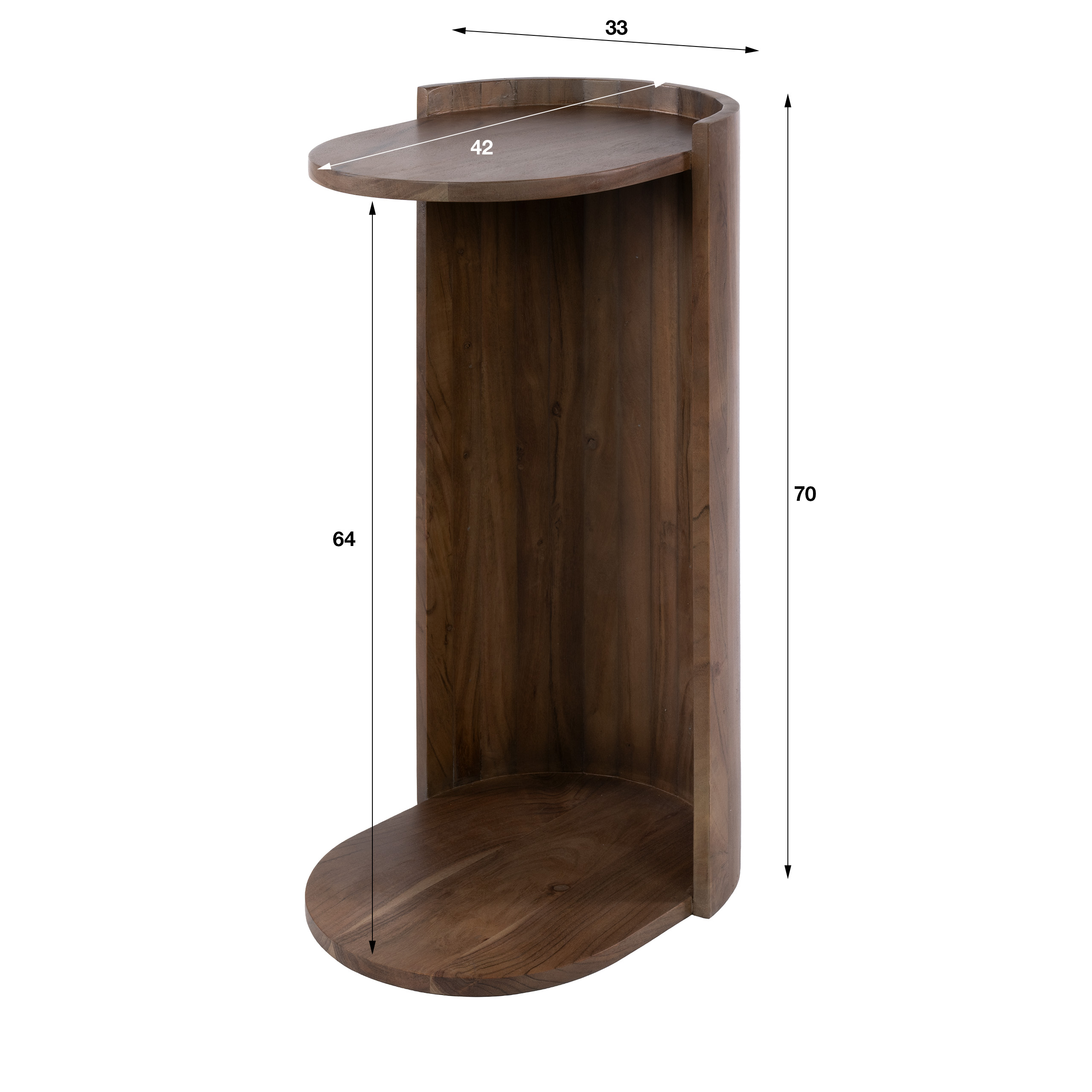 Mesa auxiliar Carry / Acacia maciza marrón - Zijlstra
