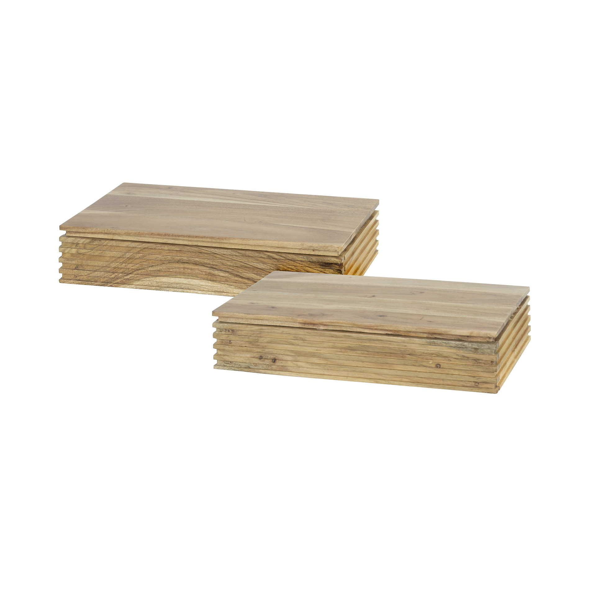 Mesita de noche Layer L 1 cajón set de 2 / Acacia maciza - Zijlstra