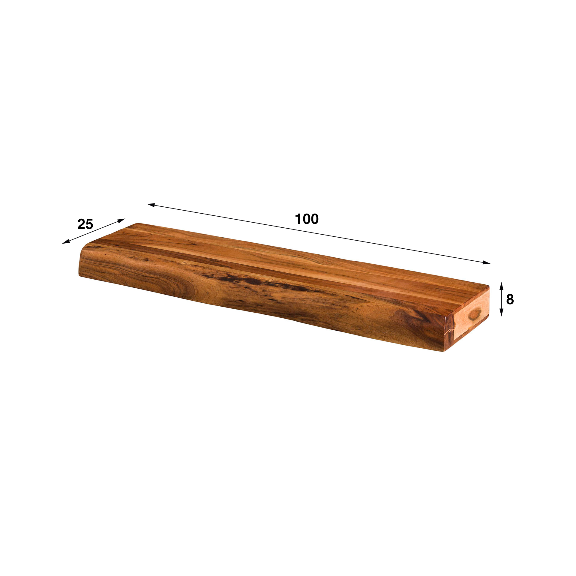 Wandboard Tree 100cm aus massivem Akazienholz (Massiv acacia) - Emmo Design