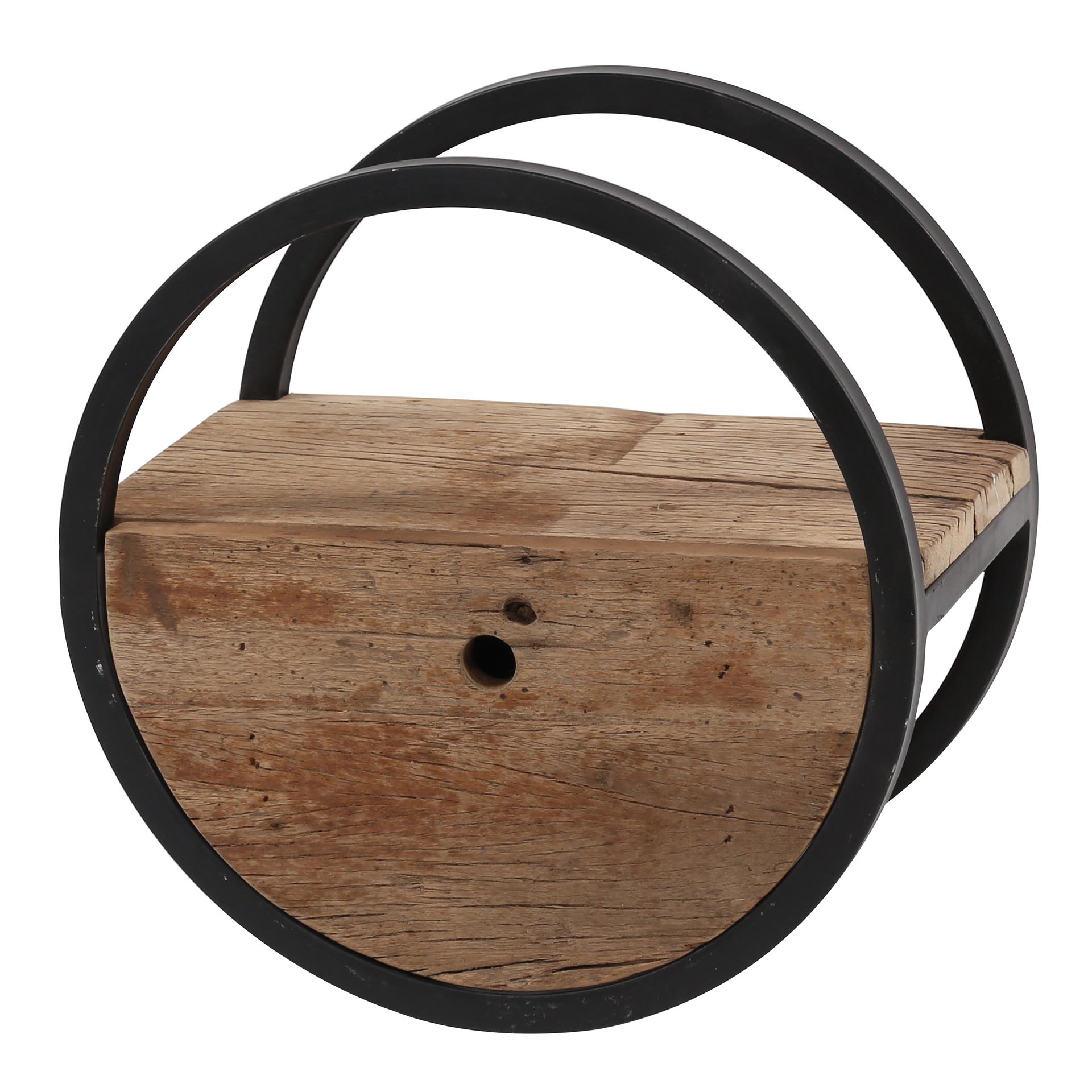 Wandregal Circular 1 Schublade Ø40cm aus robustem Hartholz (Robuust Hartholz) - Emmo Design