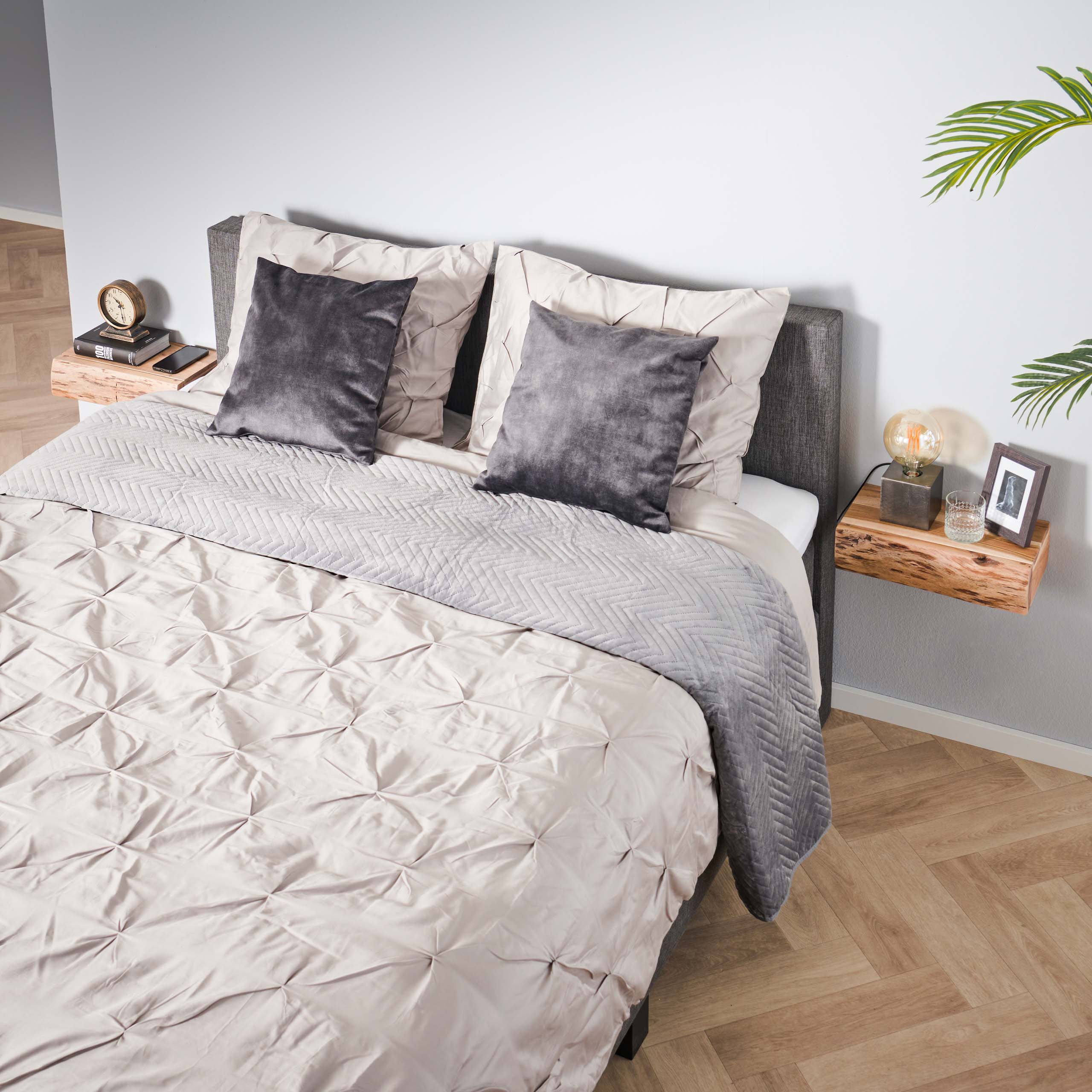 Nachtkastje Tree L 1 lade set van 2 / Massief acacia - Zijlstra