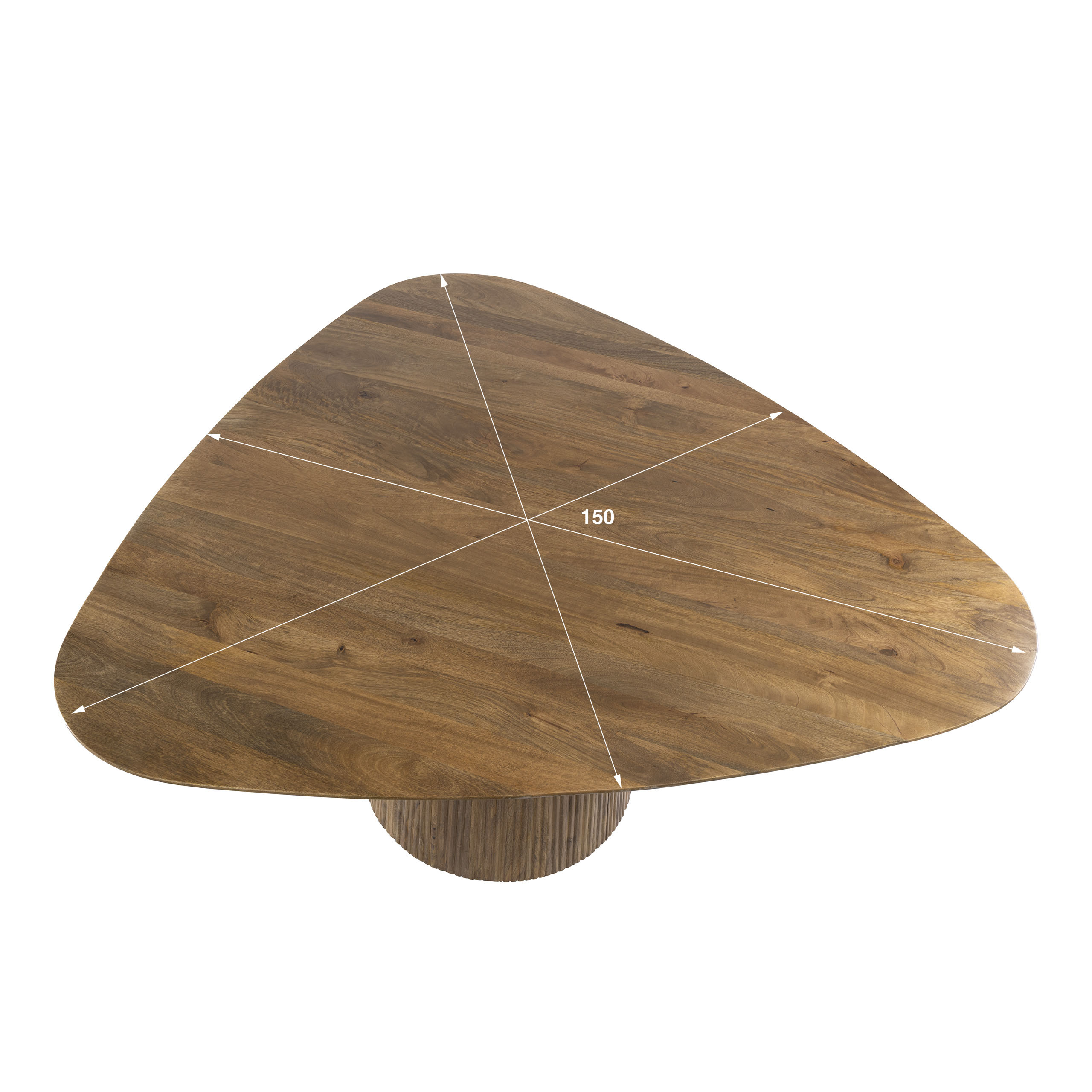 Eettafel Wave Centro driehoekig 150cm / Massief mango zand - Zijlstra