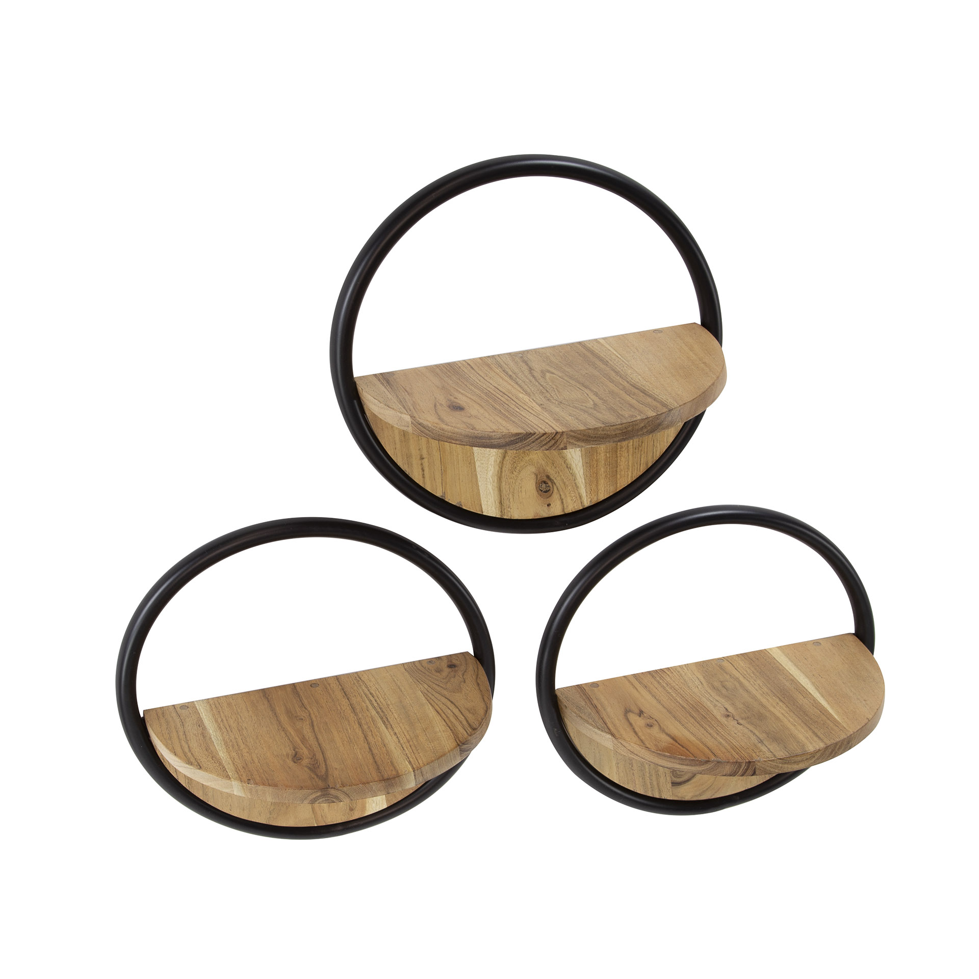 Estante de pared Round set de 3 / Acacia maciza - Zijlstra
