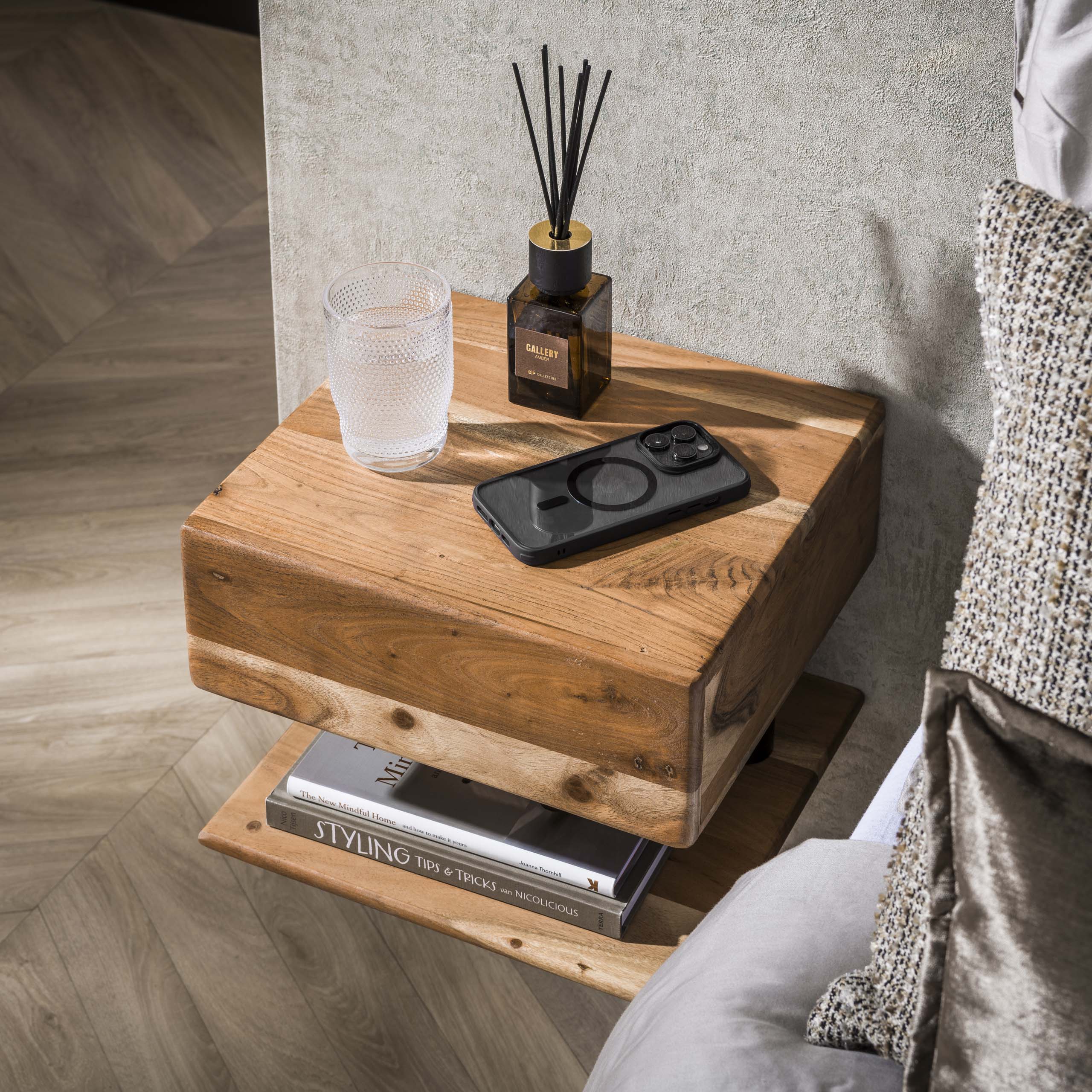 Nachtkastje Shelve 1 lade / Massief acacia - Zijlstra