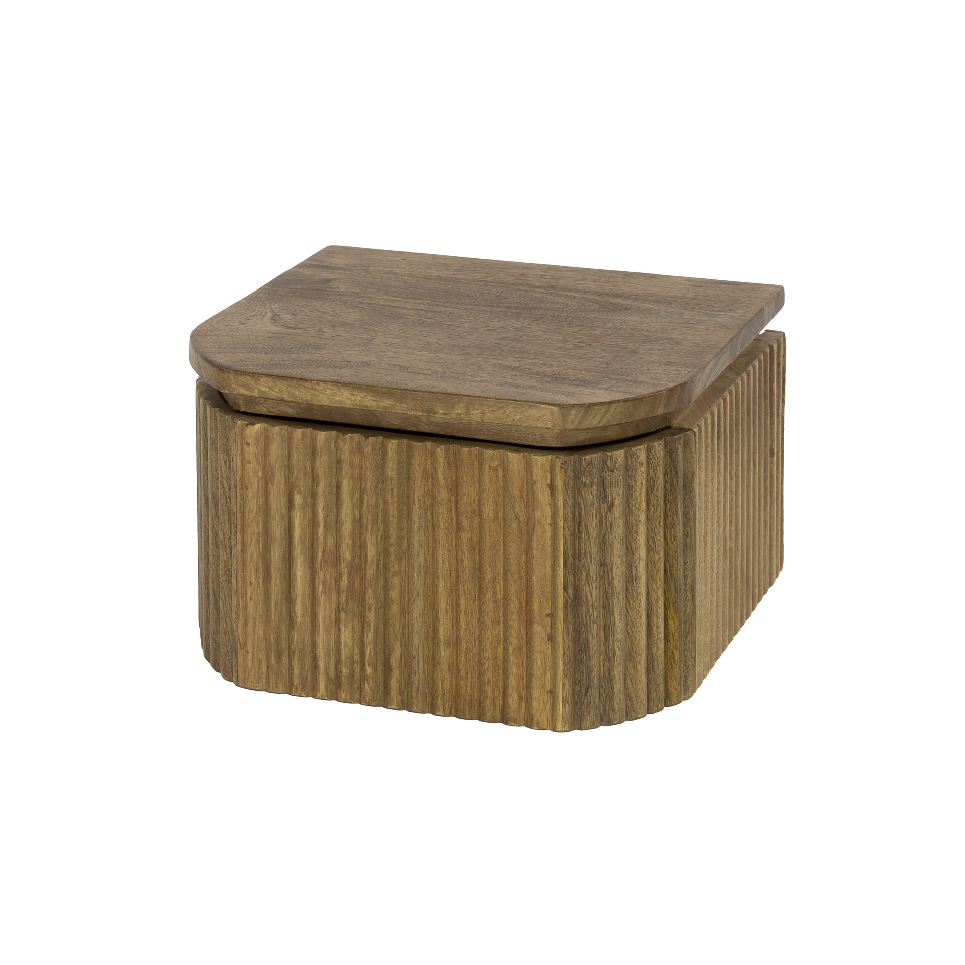 Schwebender Nachttisch Wave XS mit 1 Schublade aus massivem Mangoholz Sand (Massiv Mango Sand) - Emmo Design