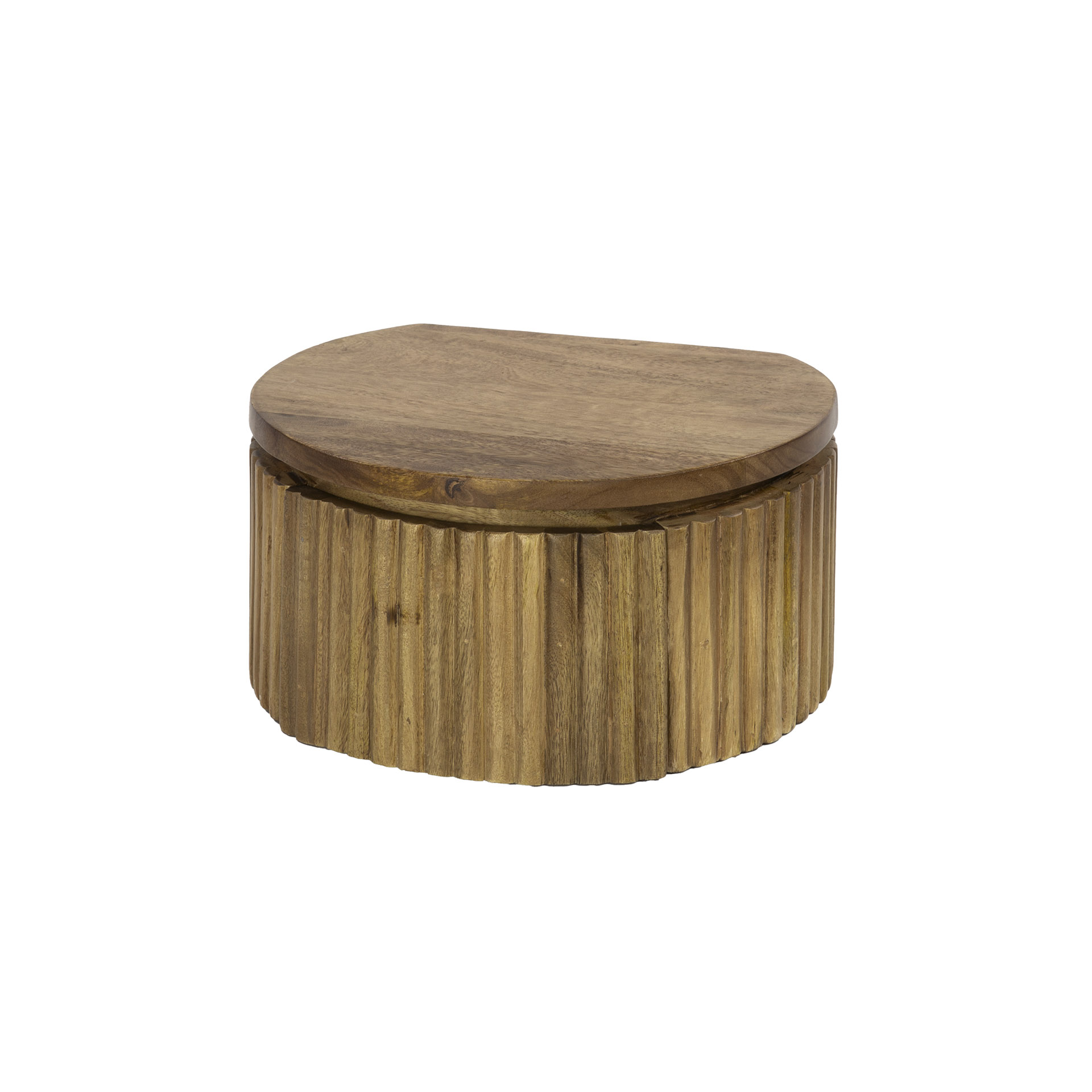 Schwebender Nachttisch Wave XS rond mit 1 Schublade aus massivem Mangoholz Sand (Massiv Mango Sand) - Emmo Design
