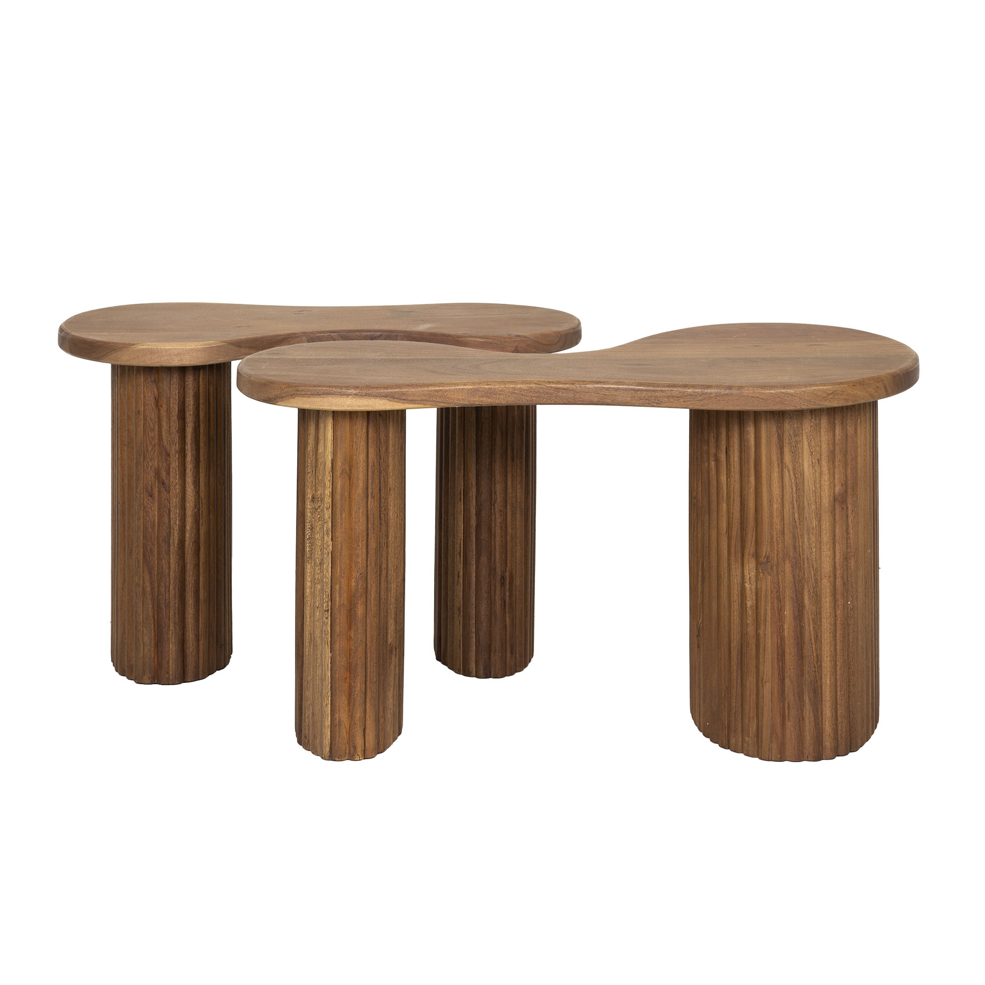 Couchtisch-Set Fuse (2-teilig) aus massivem Akazienholz (Massiv acacia) - Emmo Design