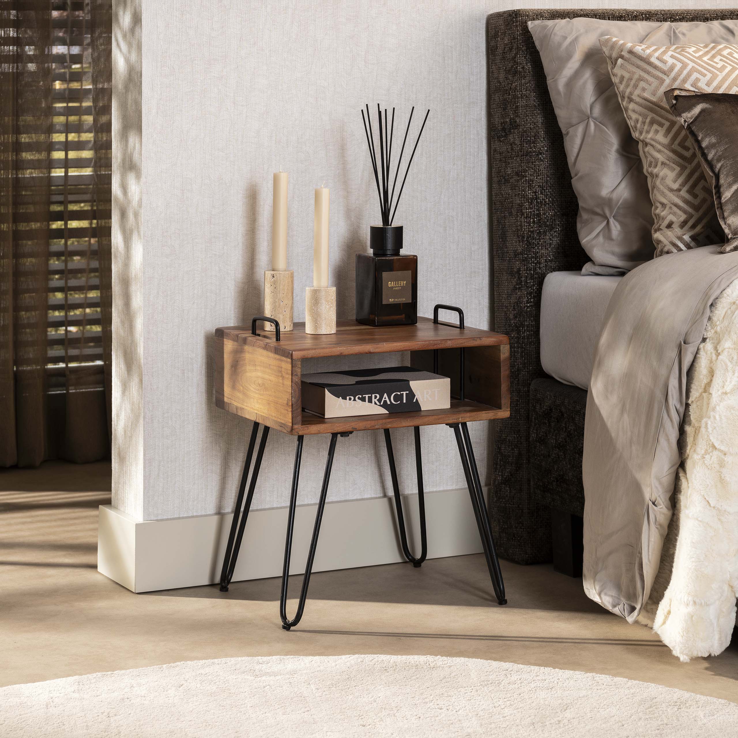 Bedside Table Quadro / Solid acacia - Zijlstra