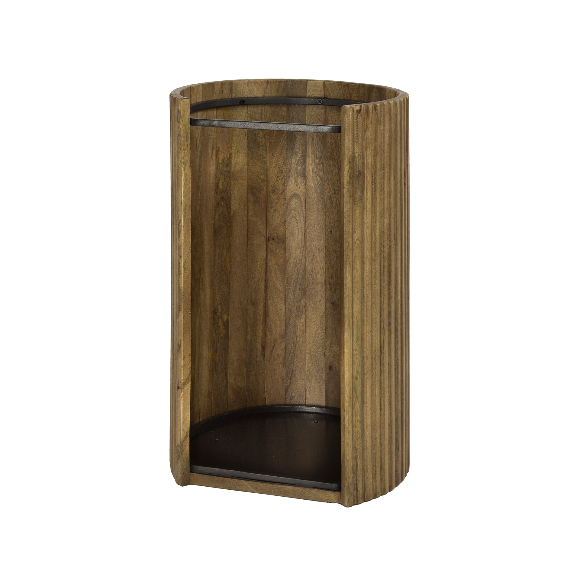 Schirmständer Wave aus massivem Mangoholz Sand (Massiv Mango Sand) - Emmo Design