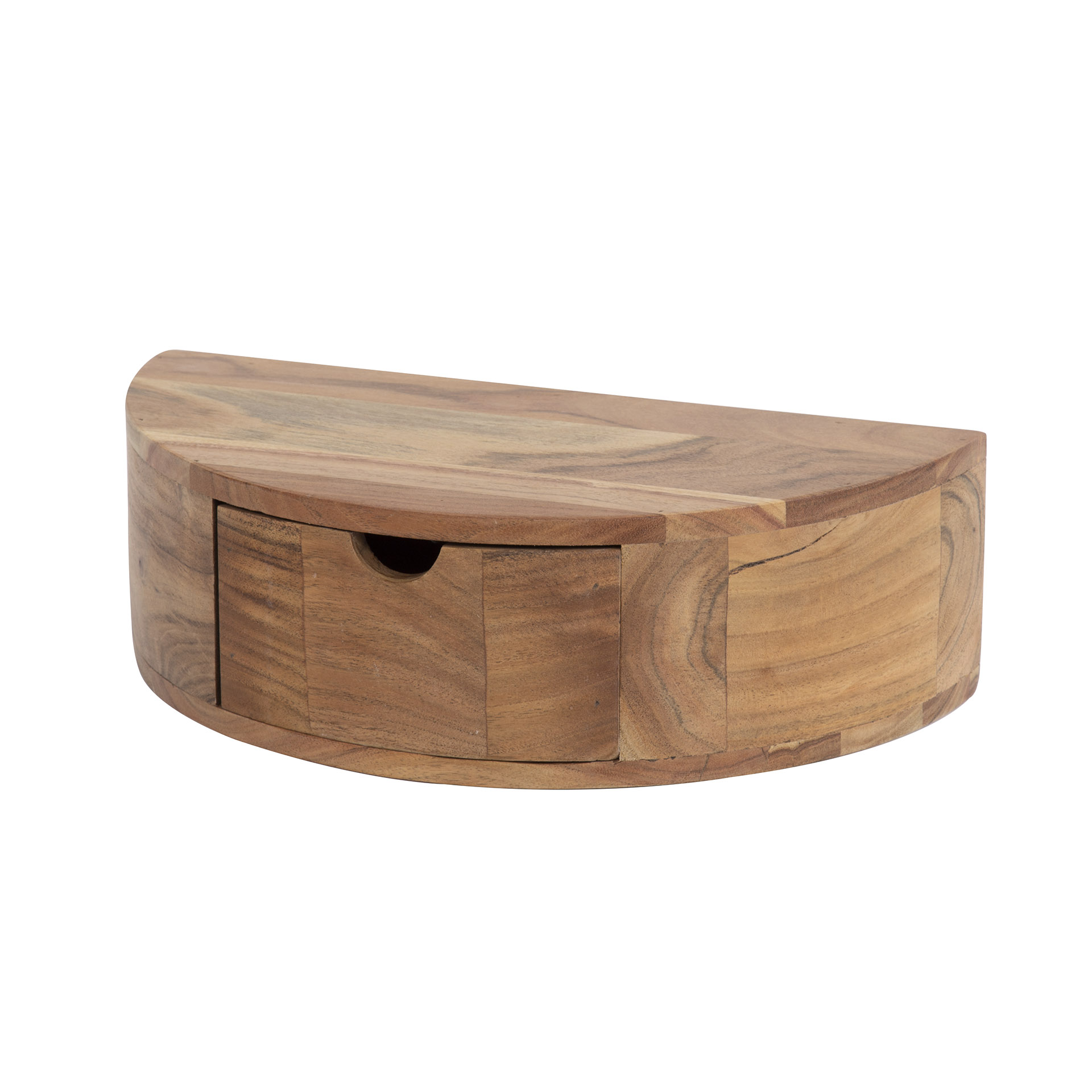 Mesita de noche Curve flotante 1 cajón / Acacia maciza - Zijlstra
