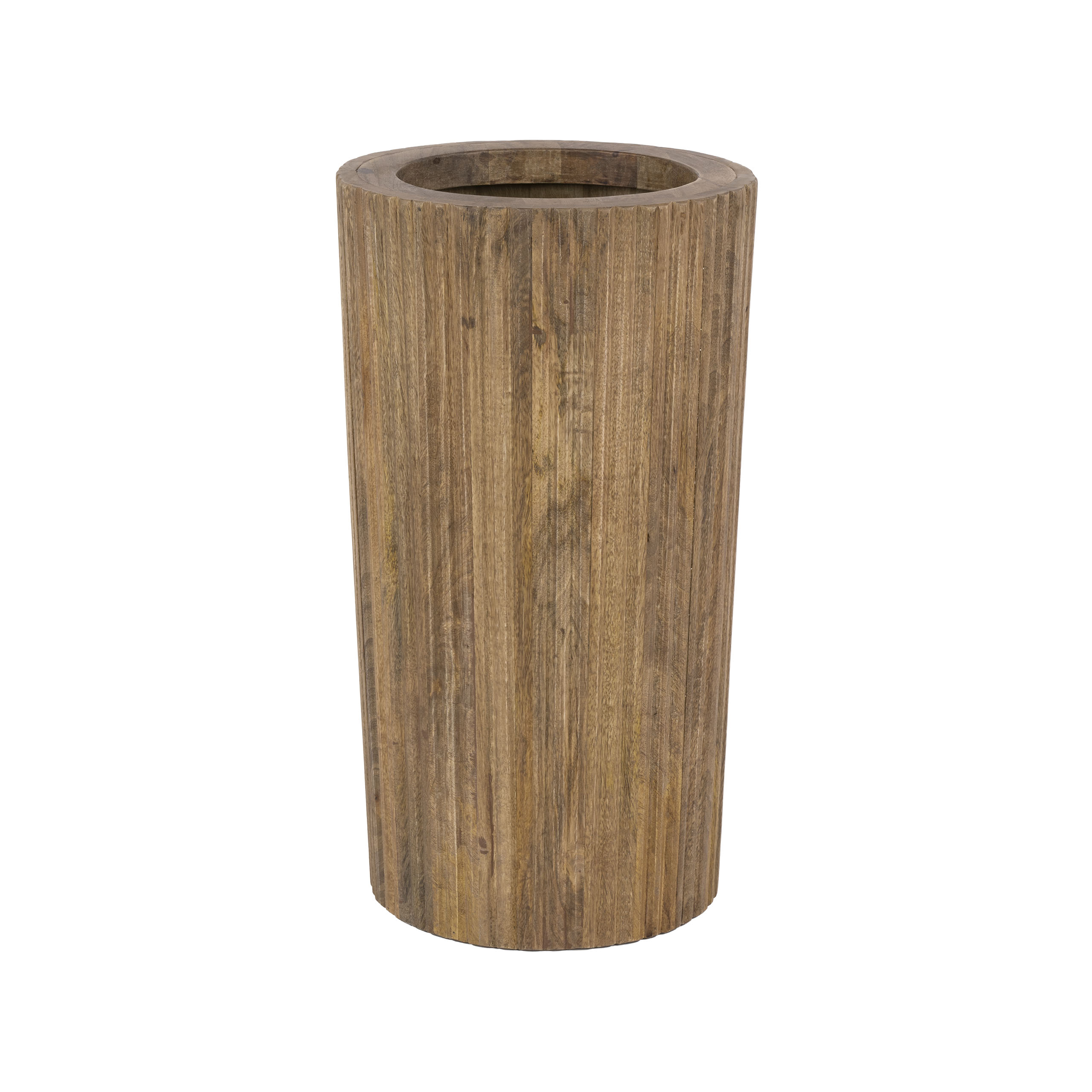 Schirmständer Wave flared aus massivem Mangoholz Sand (Massiv Mango Sand) - Emmo Design