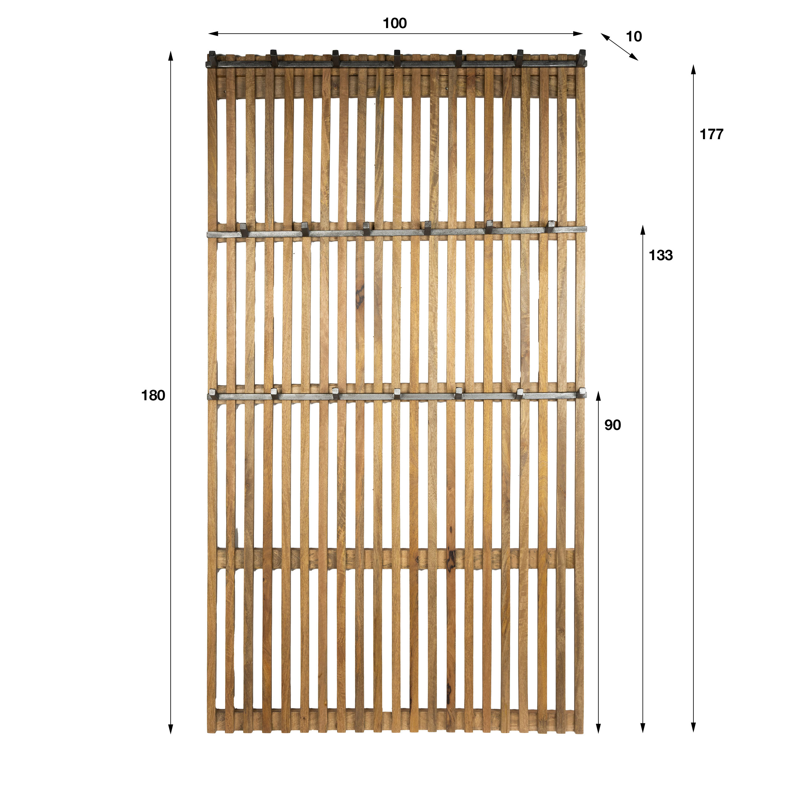 Kapstok Tweak hoog XL 20 haken / Massief mango zand - Zijlstra