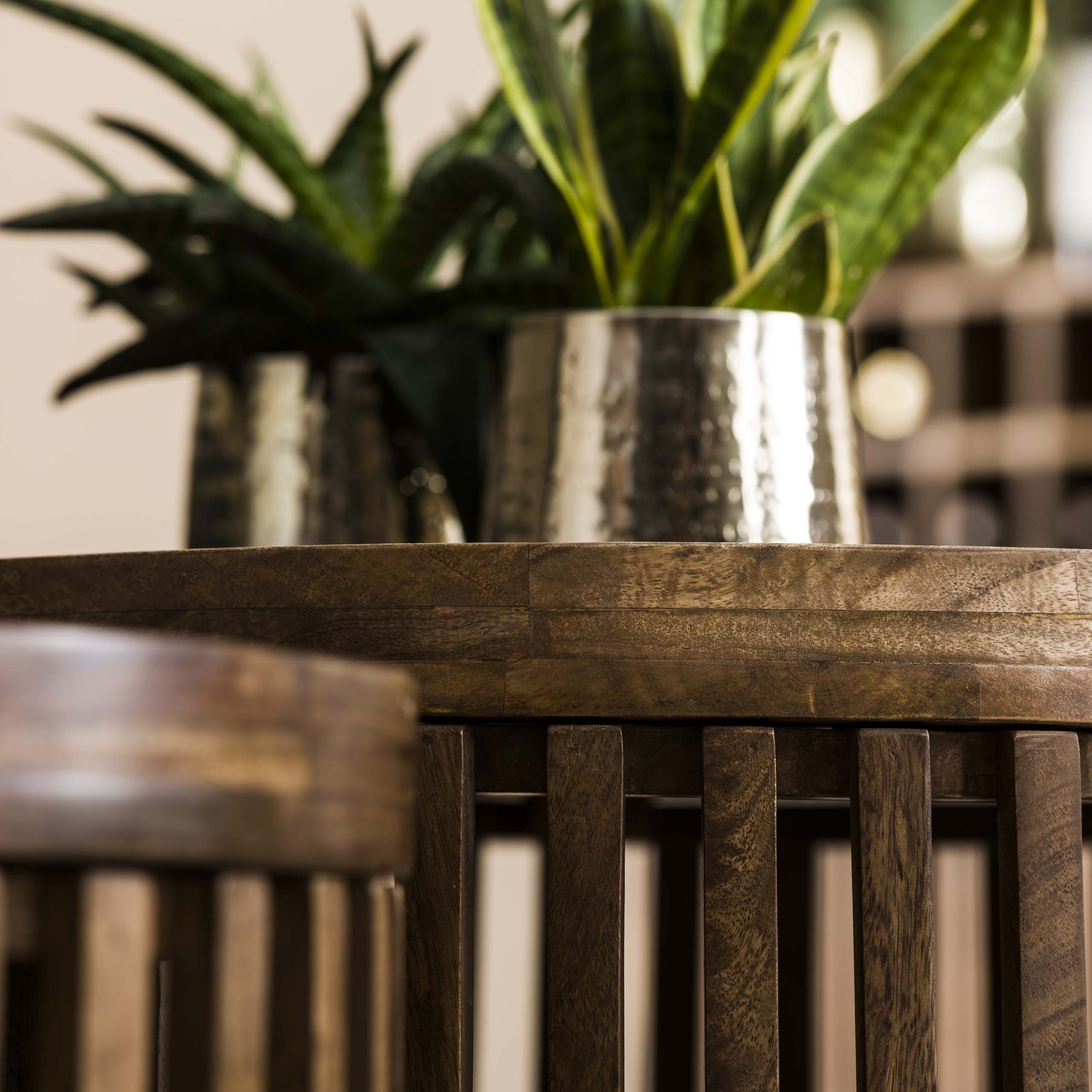 Salontafel Tweak set van 2 / Massief mango zand