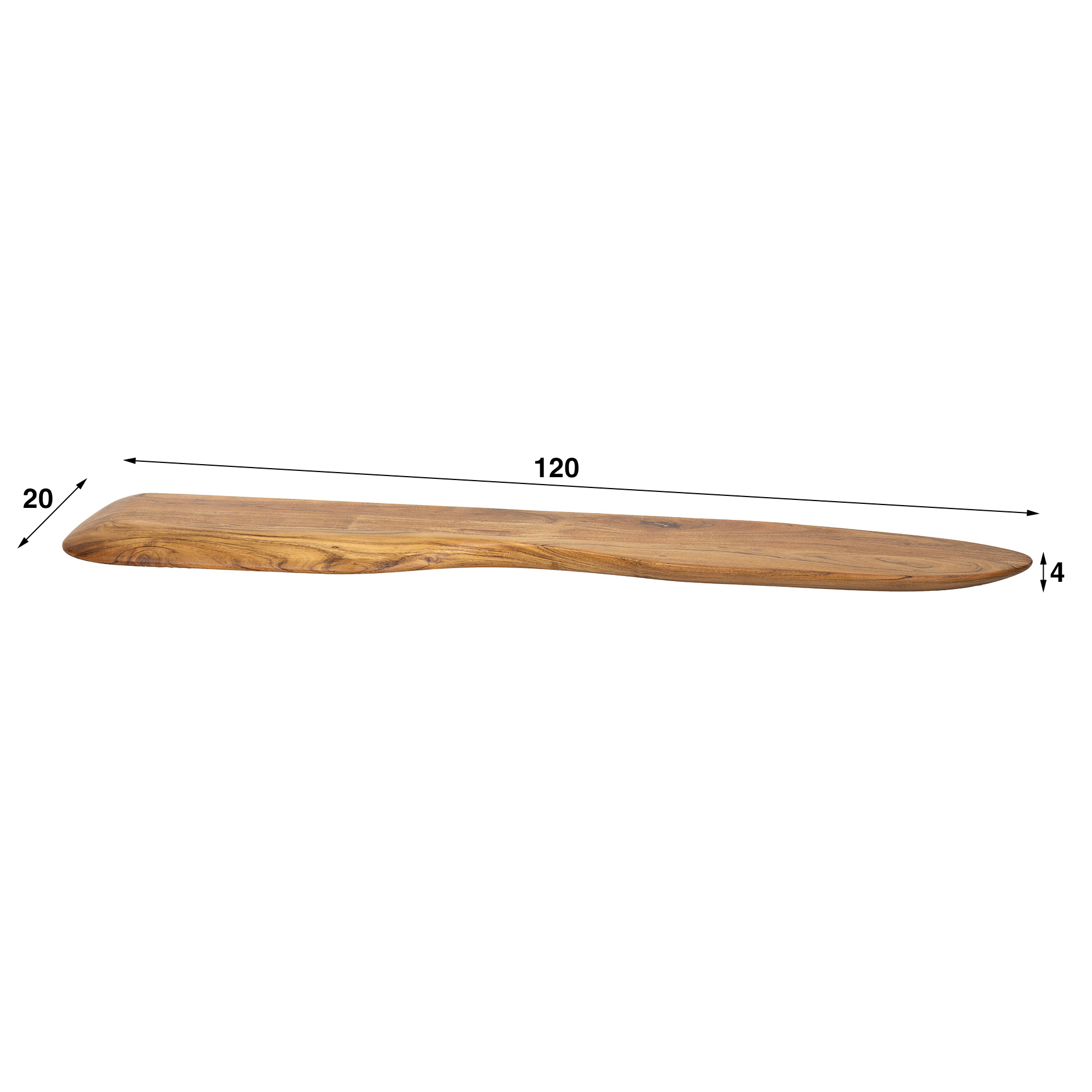 Wall Shelf Organic 60cm / Solid acacia - Zijlstra
