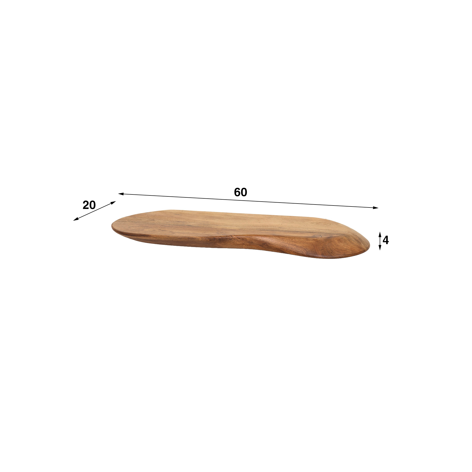 Wall Shelf Organic 60cm / Solid acacia - Zijlstra