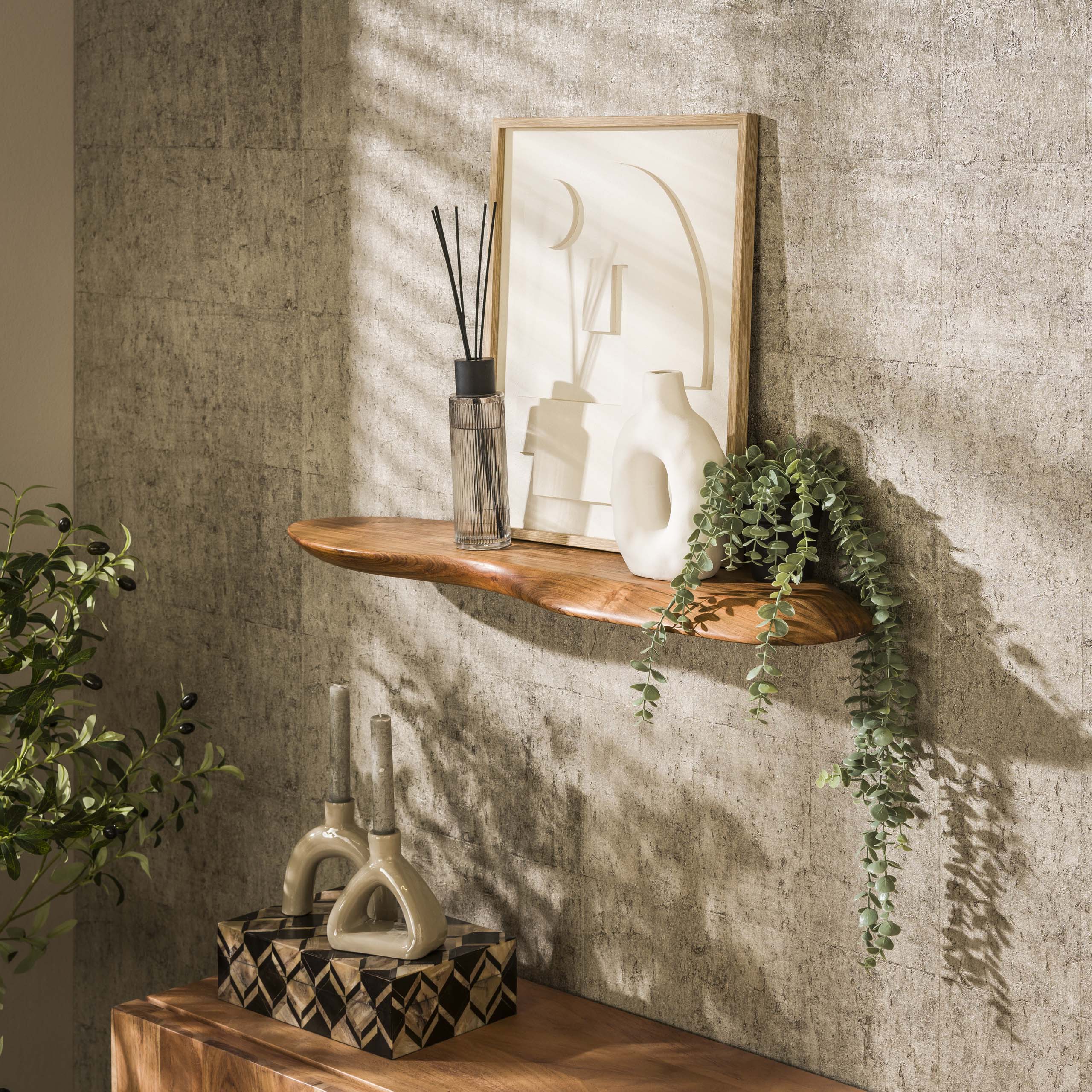 Wall Shelf Organic 60cm / Solid acacia - Zijlstra