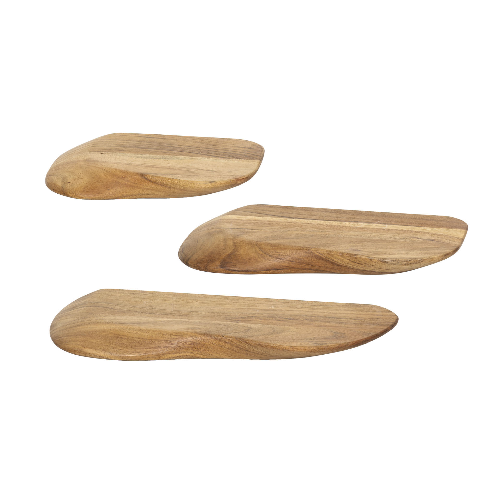 Estante de pared Organic, set de 3 / Acacia maciza - Zijlstra