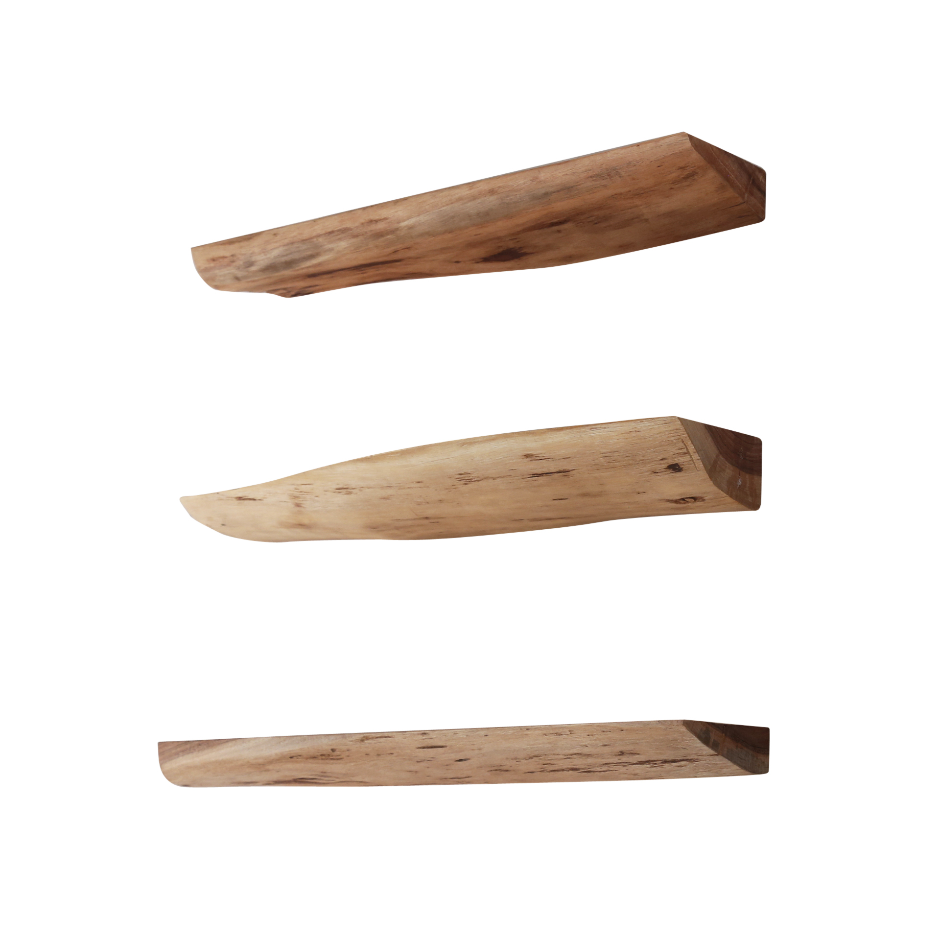 Wandregal Edge 60cm (3er-Set) aus massivem Akazienholz (Massiv acacia) - Emmo Design
