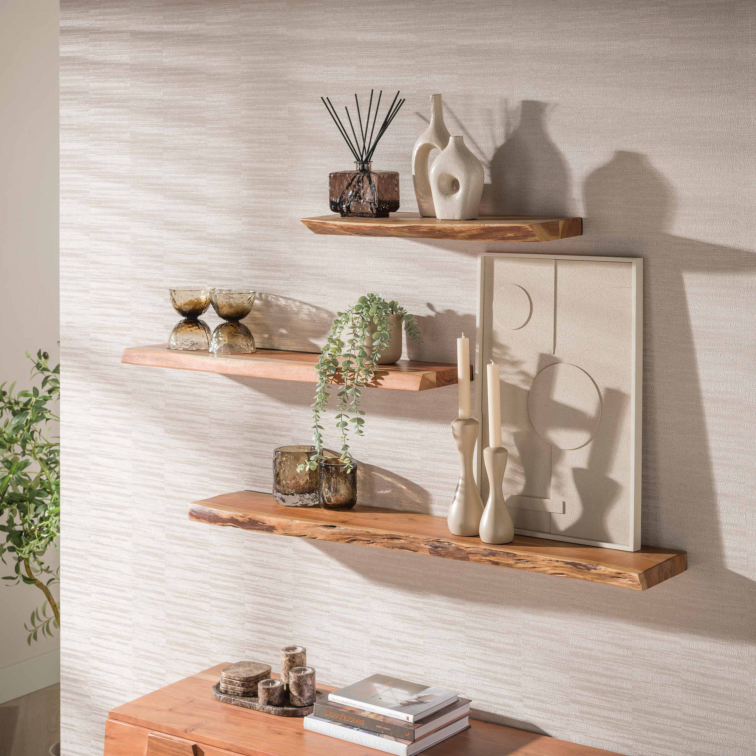 Wall Shelf Edge 60cm / Solid acacia - Zijlstra