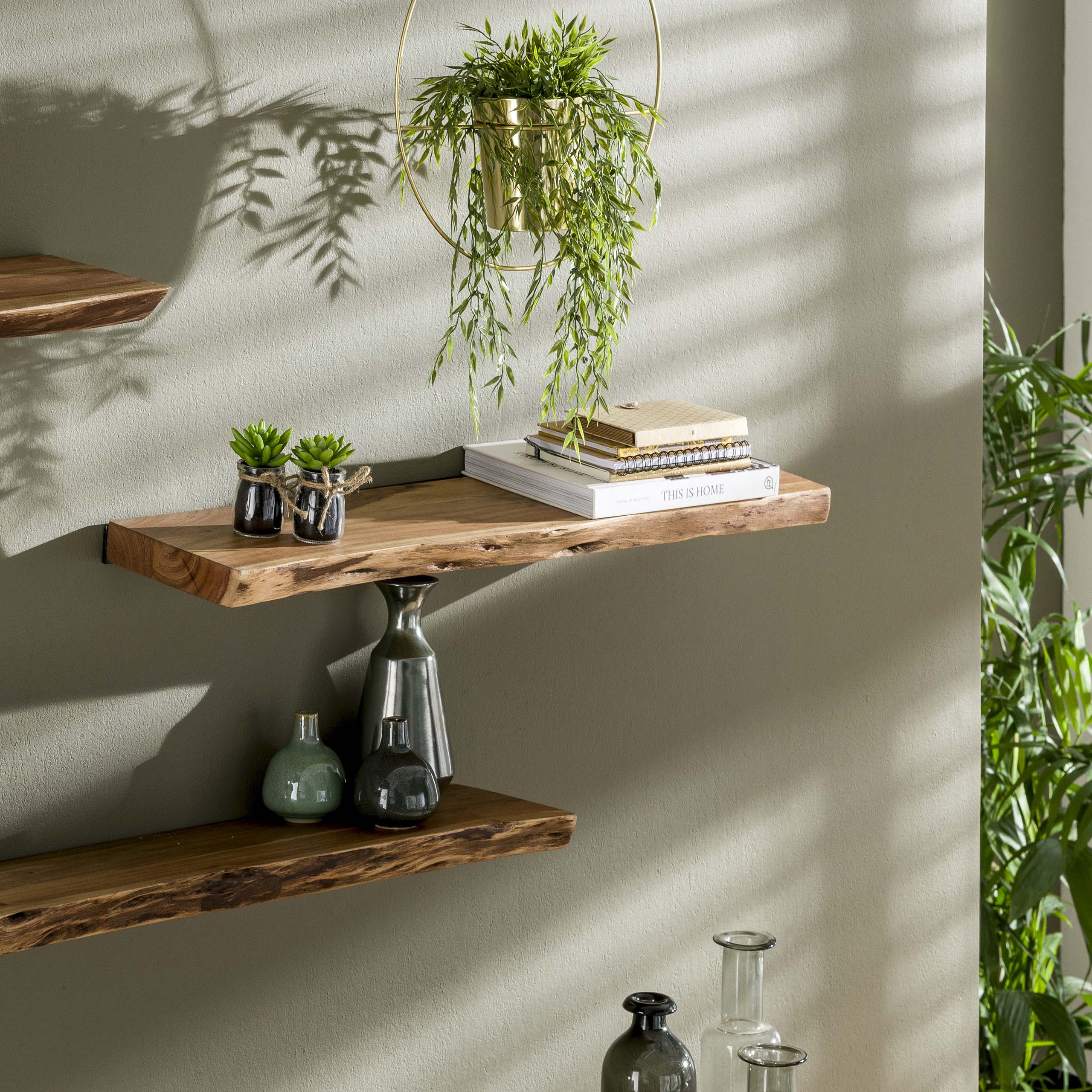 Wandboard Edge 60cm aus massivem Akazienholz (Massiv acacia) - Emmo Design