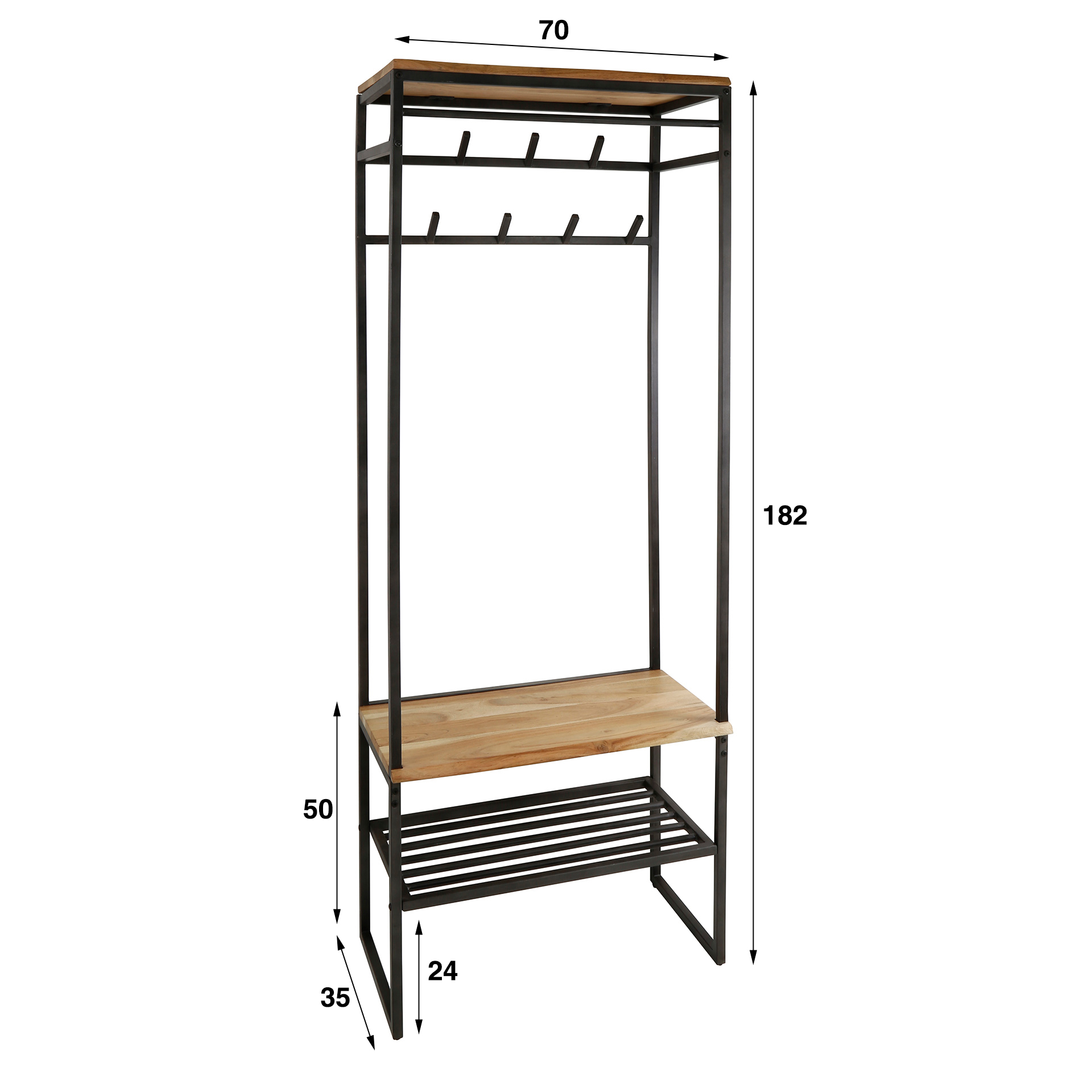 Mueble recibidor Edge / Madera maciza de acacia - Zijlstra