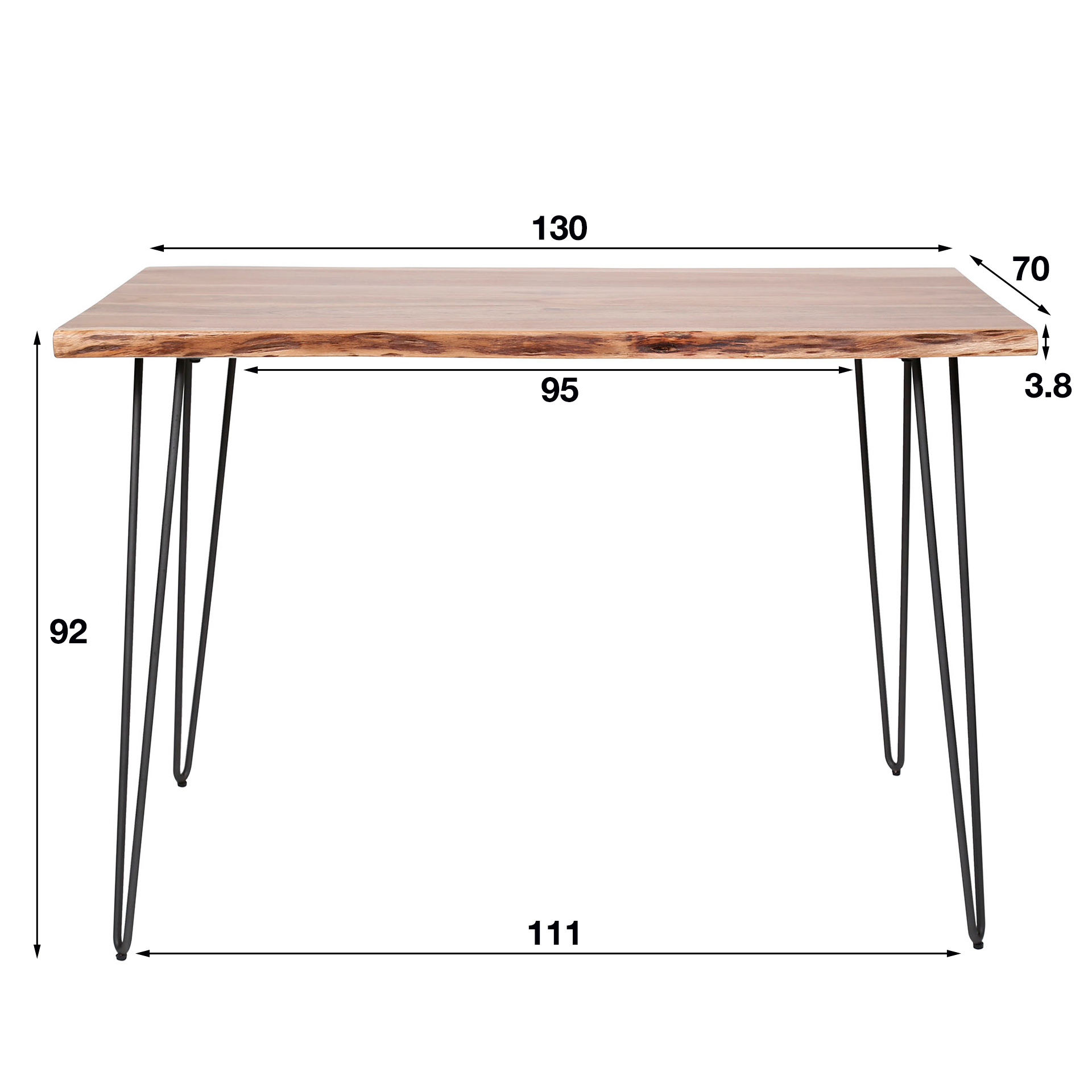 Mesa de bar Edge 147cm / Madera maciza de acacia - Zijlstra